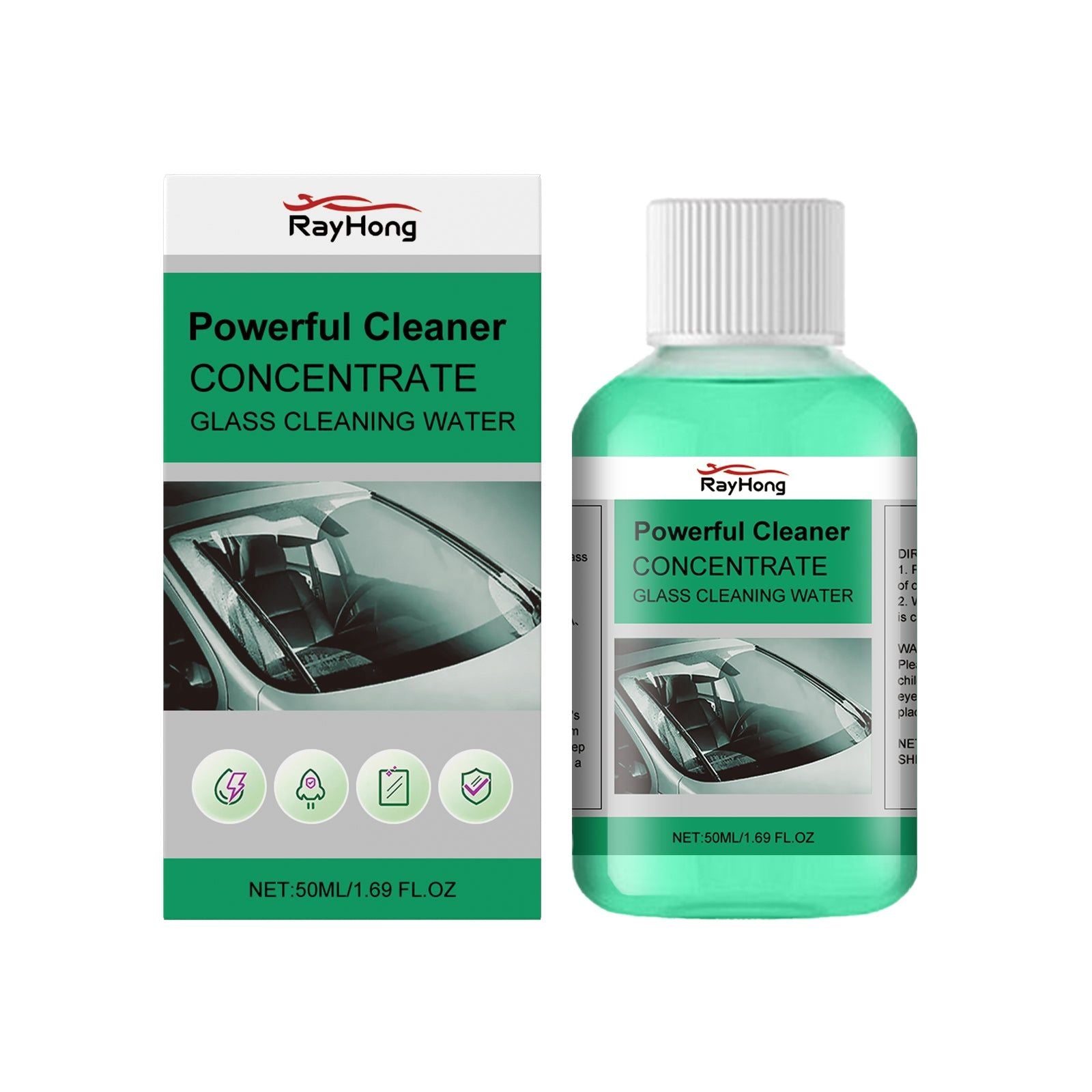 Car Cleaning Oil Film Remover, Windshield Waterproof Glass Cleaner, Stain & Dust Removal ,50ml