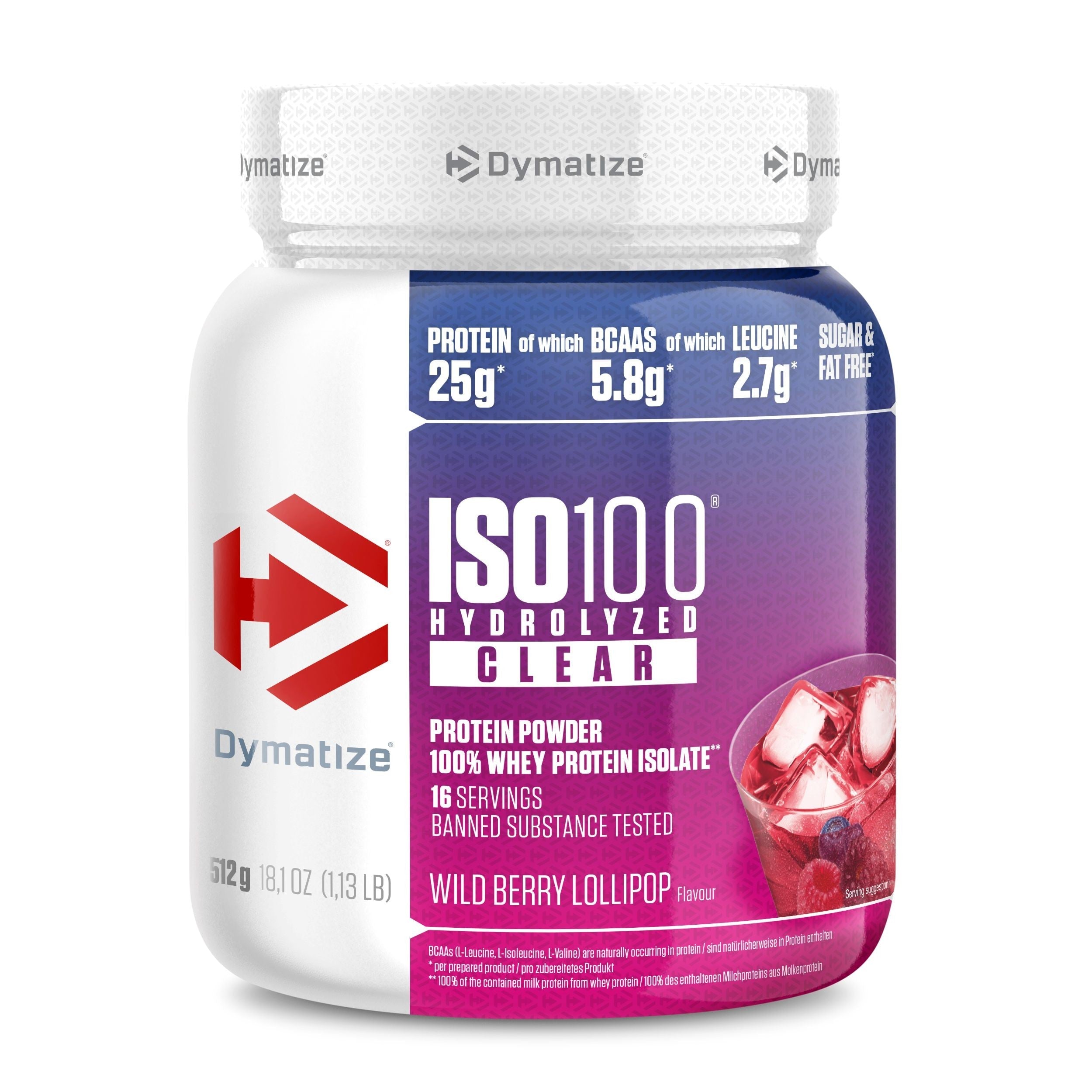 DYM ISO 100 CLEAR 1.16-LB WILED BERRY LOLLIPOP