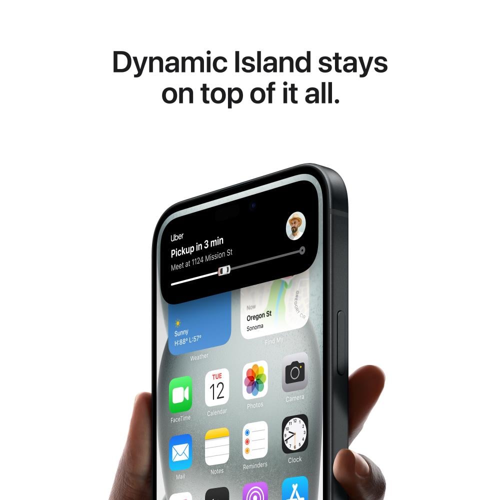 Apple iPhone 15 Smartphone, 6.1 Super Retina XDR OLED Display, A16 Bionic Chip, 256GB Storage, Black