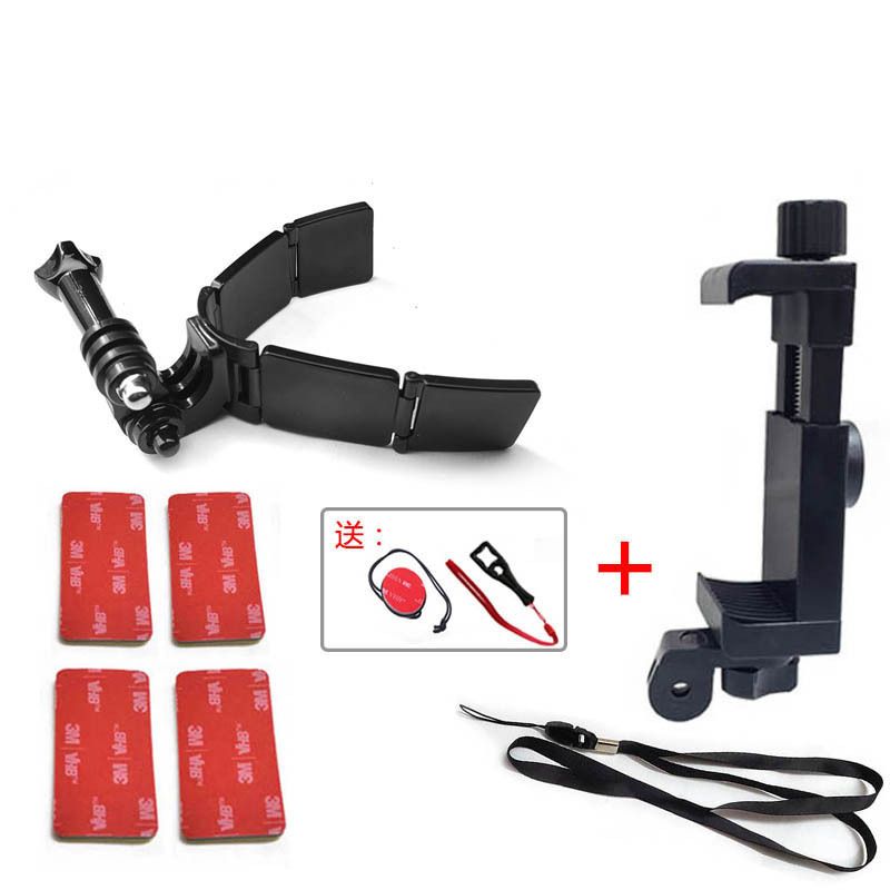 Motorcycle Integrated Hinge Helmet Chin Stand Camera Accessories For gopro10 hero9