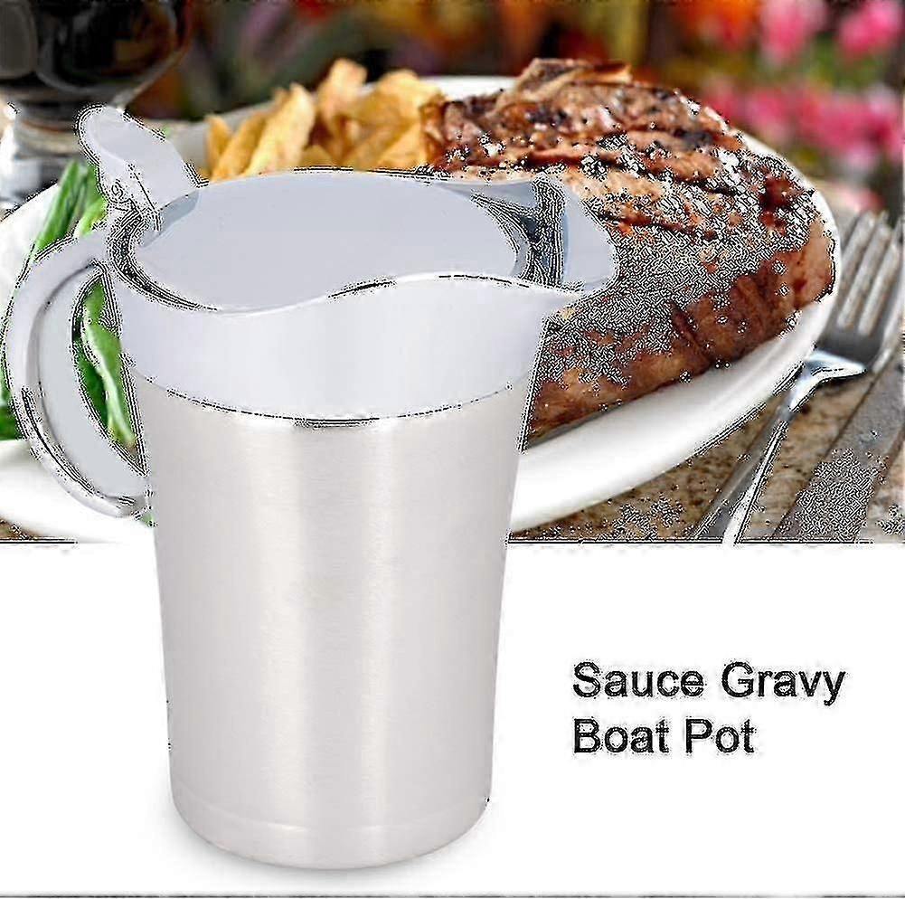 750ml Stainless Steel Insulated Gravy Boat With Drip Free Spout