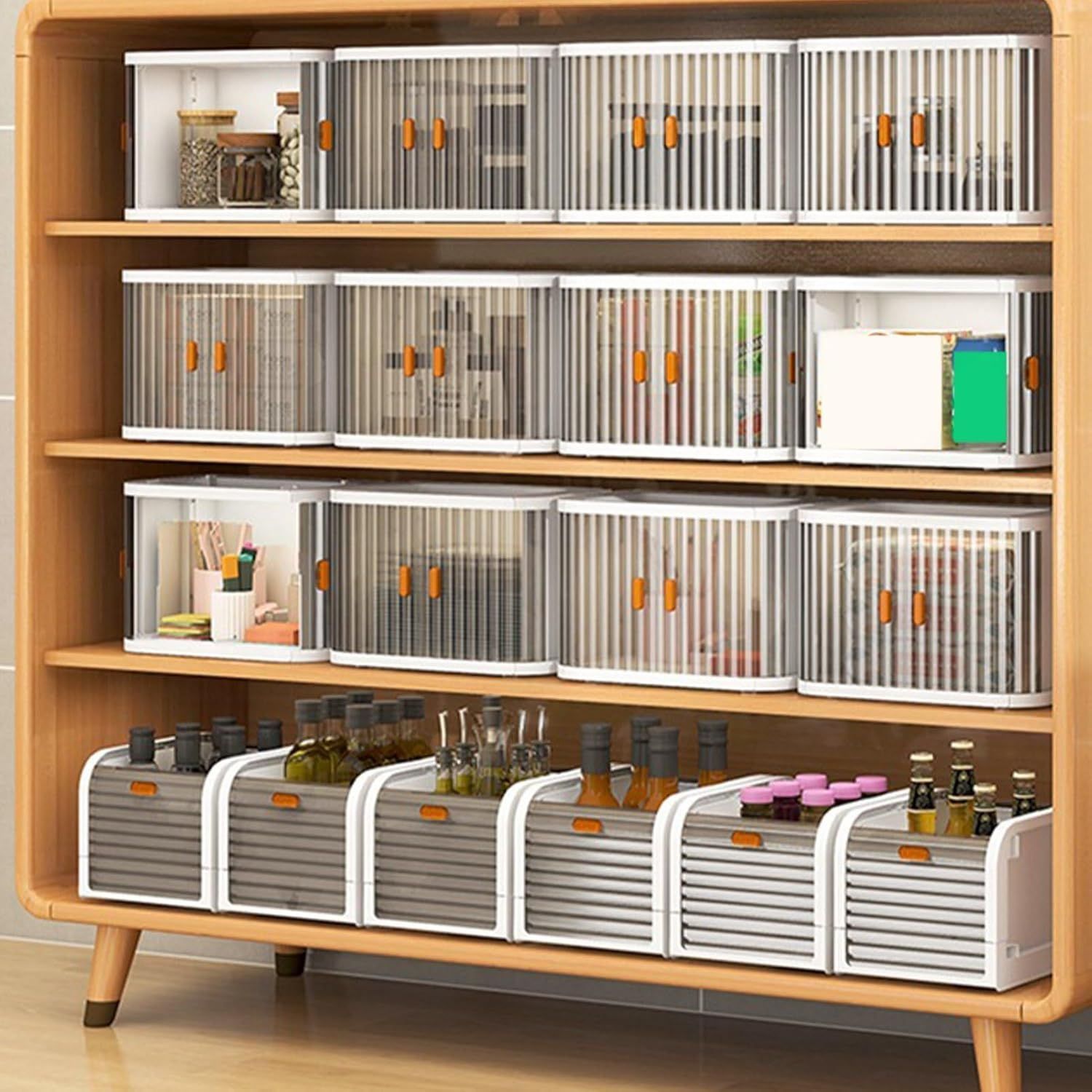 Makeup Organizer Desktop Storage Box Plastic Storage Bin for Bedroom Kitchen