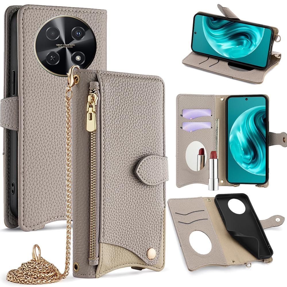 Litchi Leather Case For Huawei nova 12i / Enjoy 70 Pro