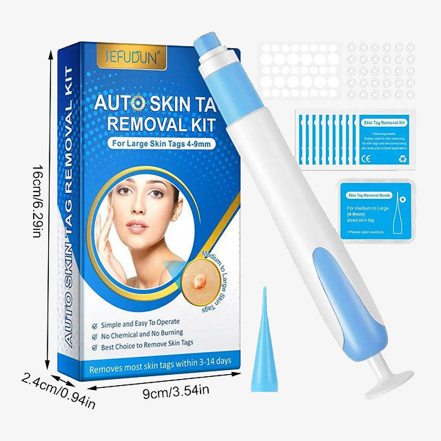 Auto Skin Tags Removal Tool Device with Cleansing Wipes - Safe, Painless Skin Tag Remover Kit