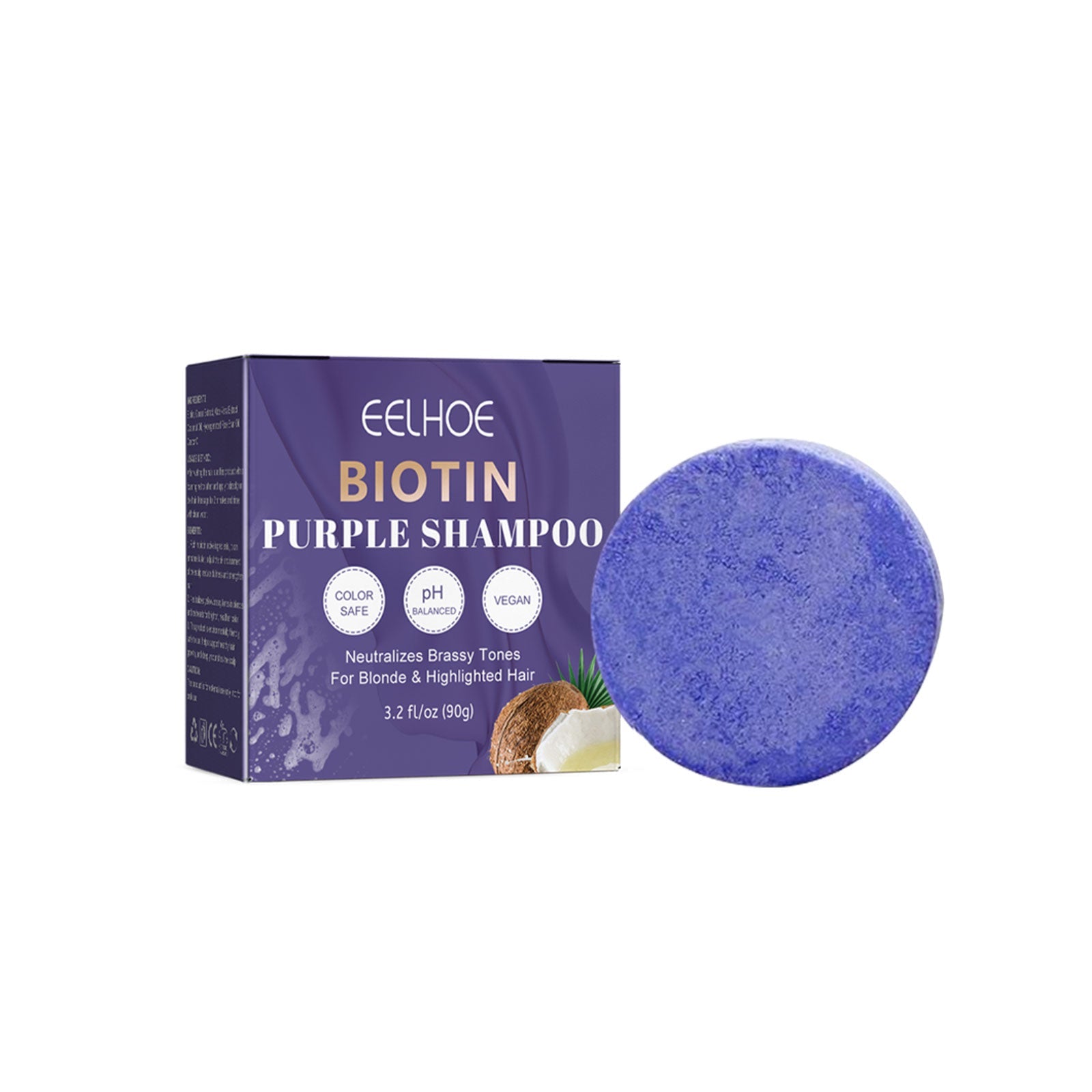 Biotin Purple Shampoo for Smooth, Moisturizing Hair, Repair Damage, Gentle Scalp Care ,90g
