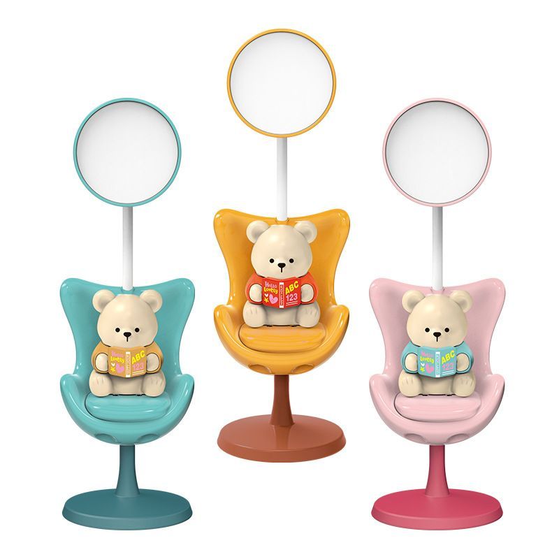 Cute Bear USB Rechargeable Mini Desk Lamp Blue Night Light