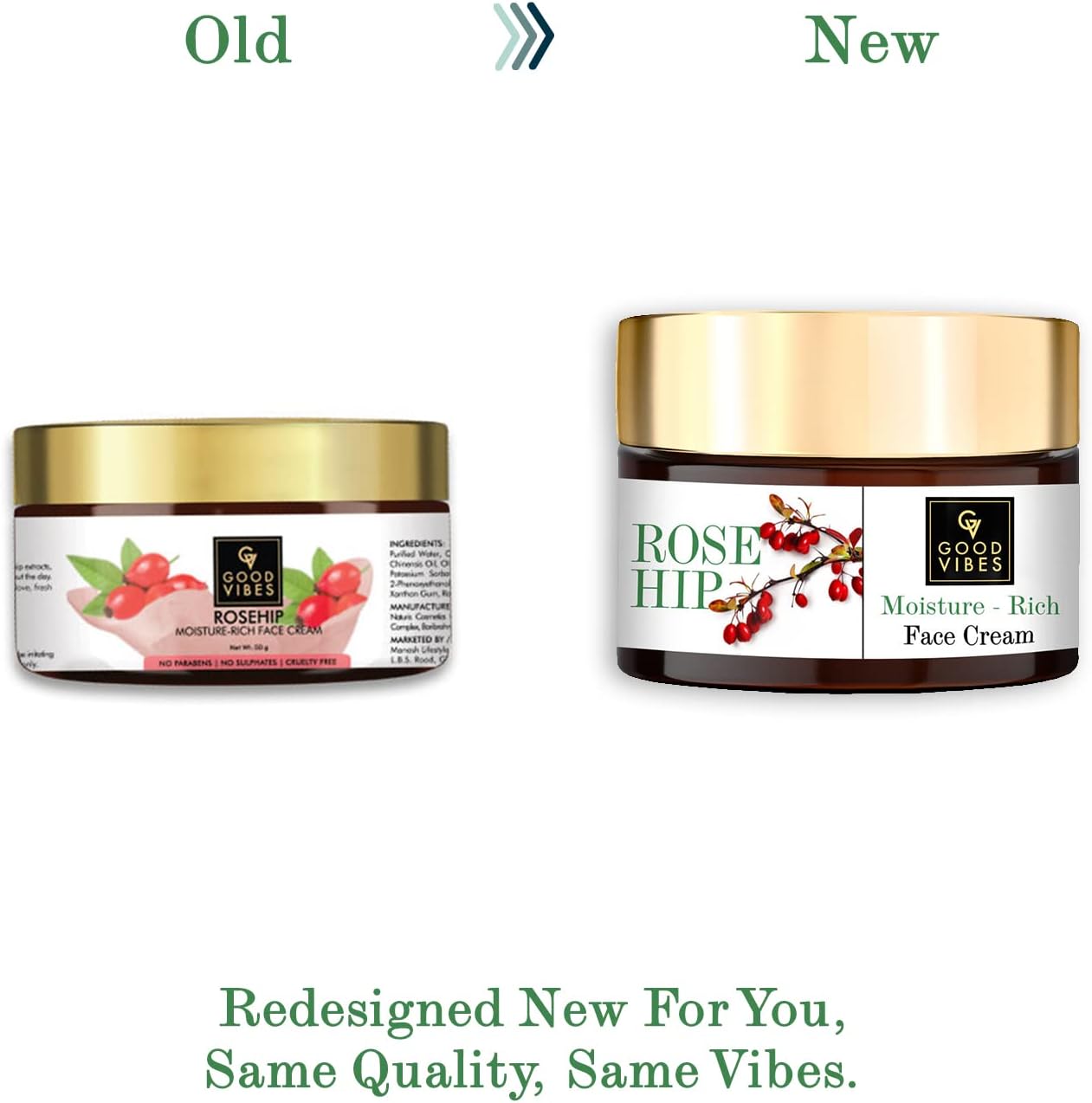 كريم الوجه المرطب غني بزيت ثمر الورد من Good Vibes 100 غرام