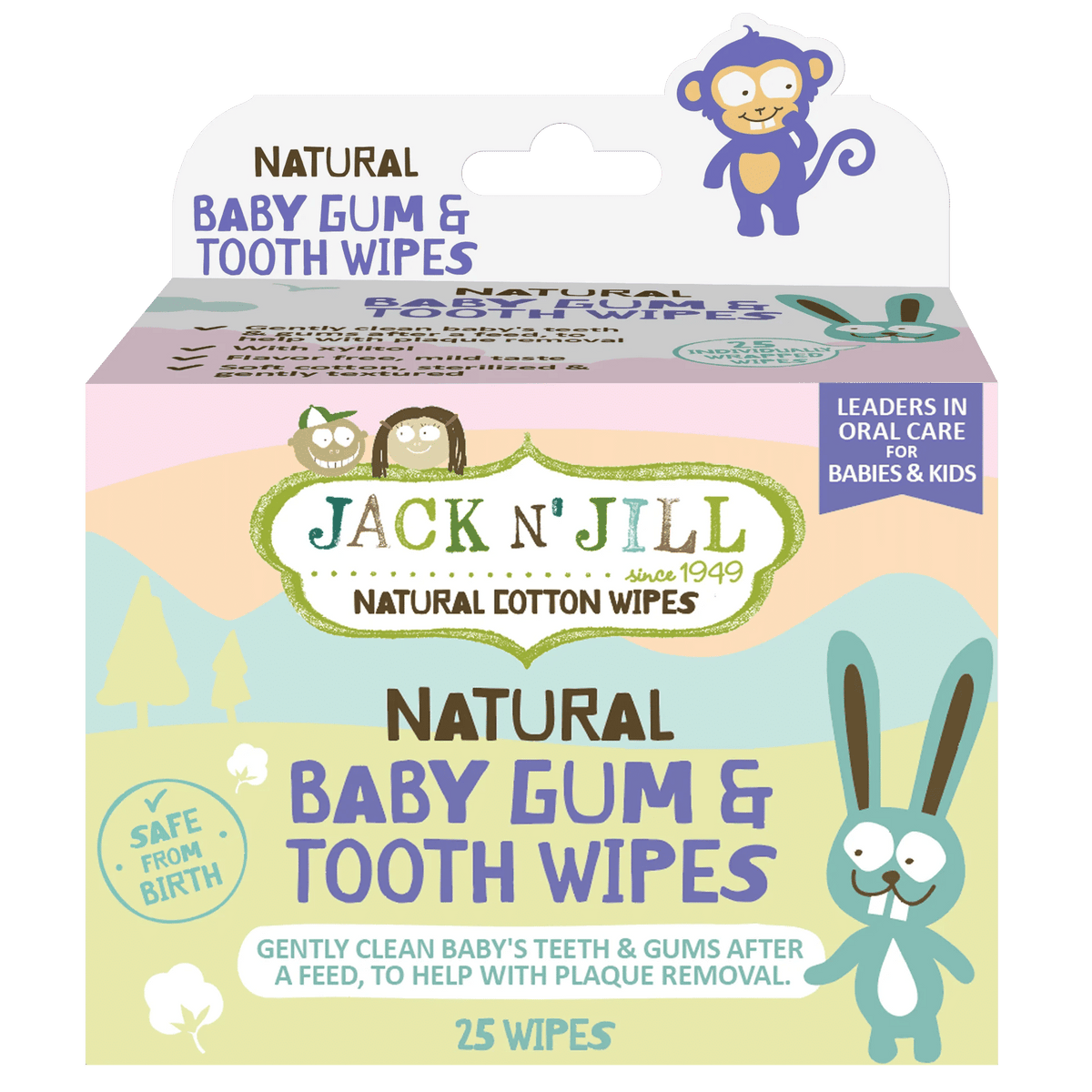 Natural Baby Gum & Tooth Wipes - 25 Pack