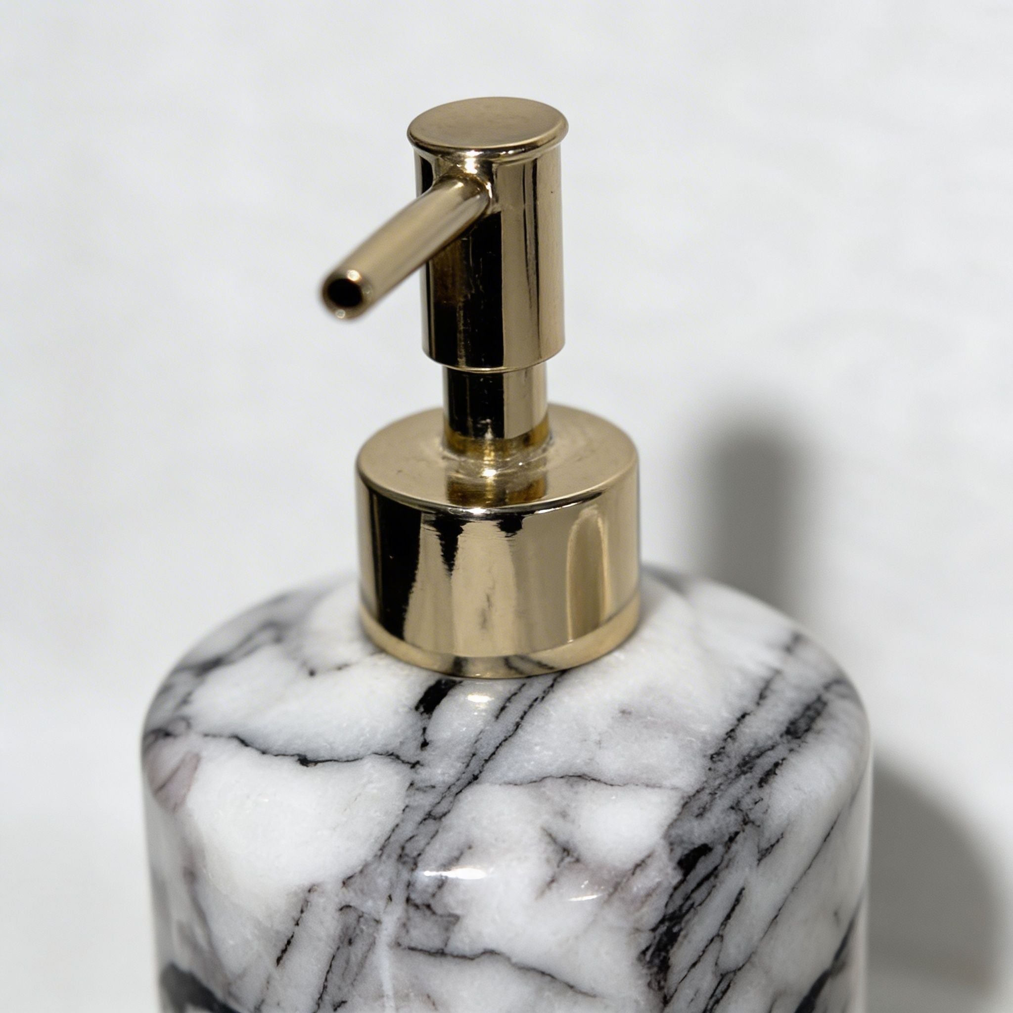 Luxury Marble Bathroom Set | Round Tray, Soap Dispenser, Organizer & Soap Dish | Modern Bathroom Decor Gift