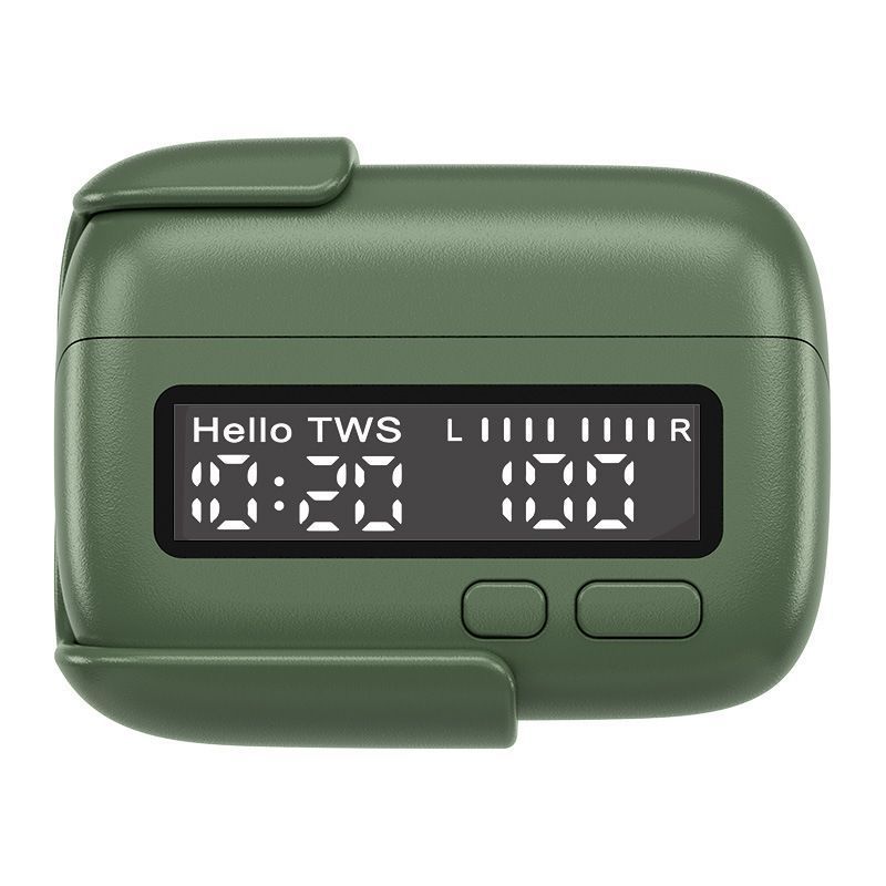 Wireless Earbuds Retro Clock Display Noise Reduction Stereo Sound Multifunction Earphone