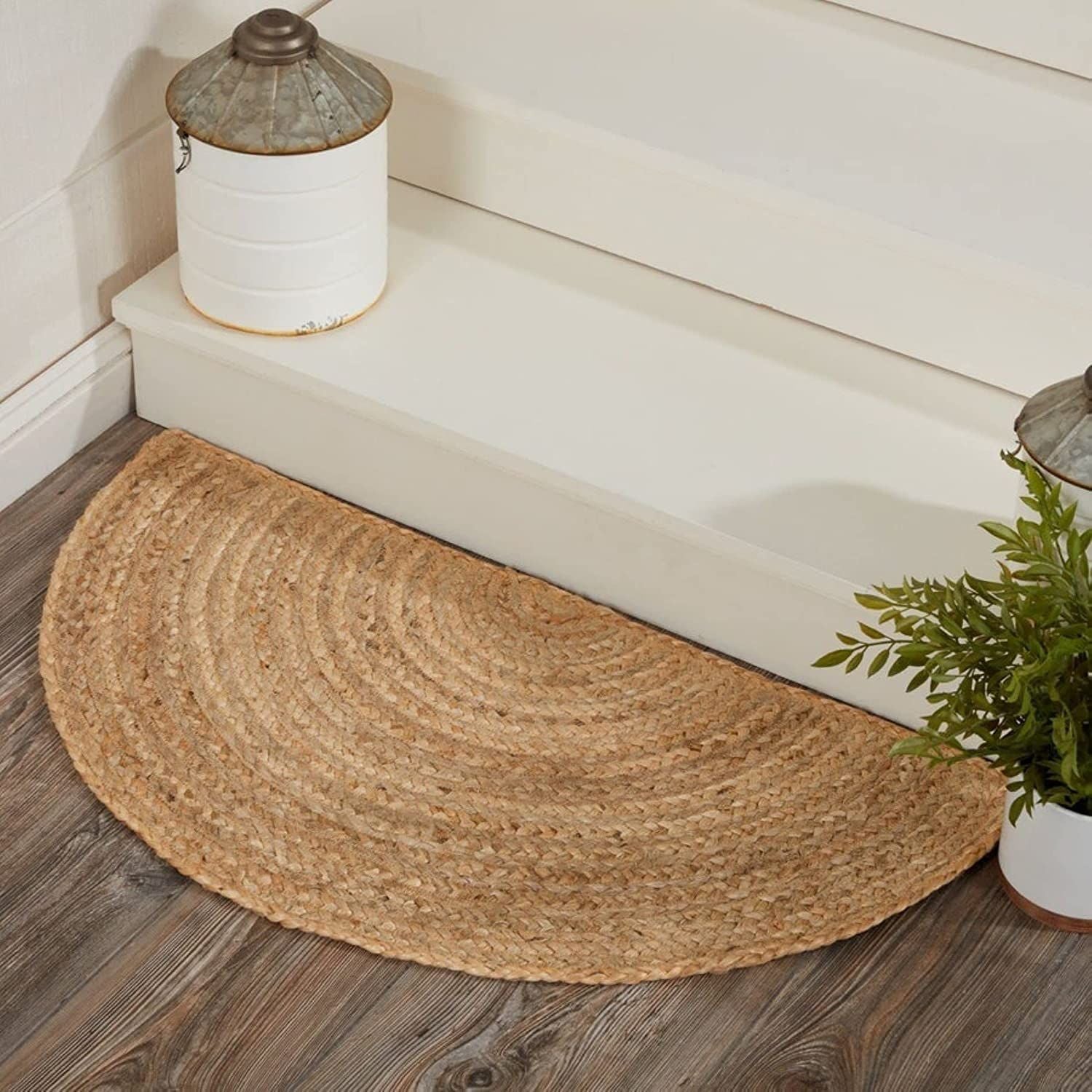 AIESY Handwoven Jute Rectangular Shape Reversible Rug