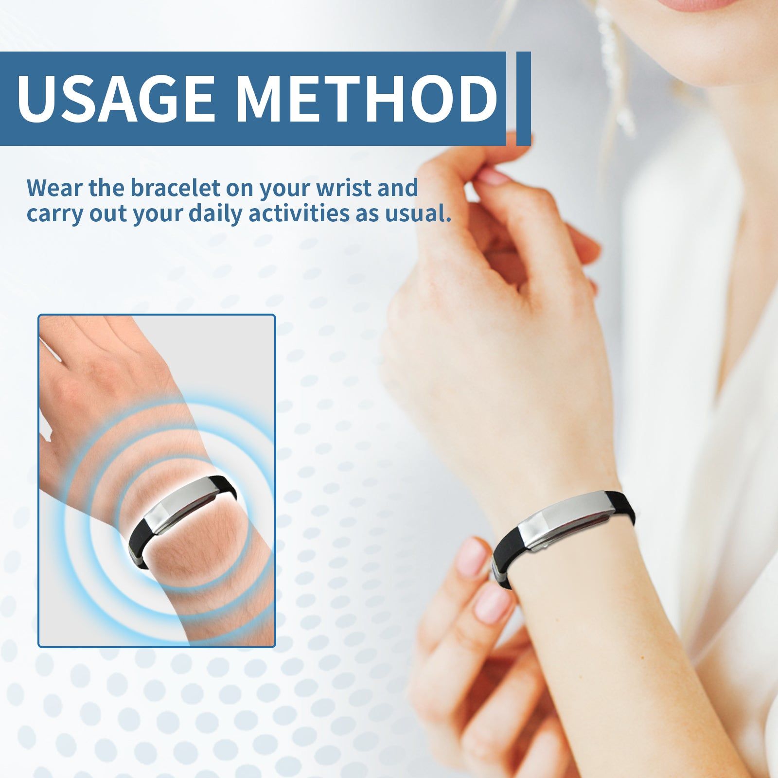 Boost Circulation with Ion Bracelet, Relieve Dizziness, Pain, and Discomfort ,1pcs