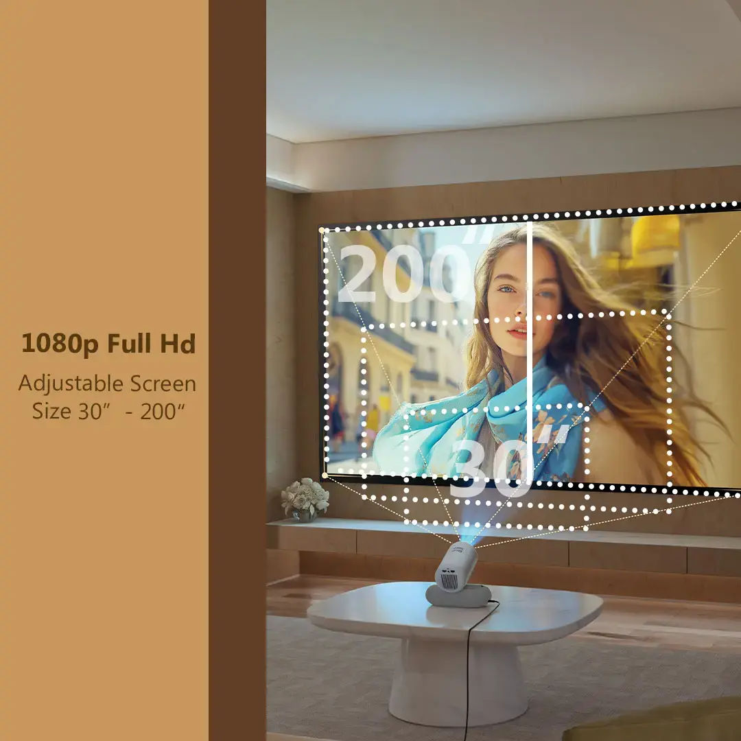 Porodo Lumacast Smart Full HD Projector Auto Focus & Keystone