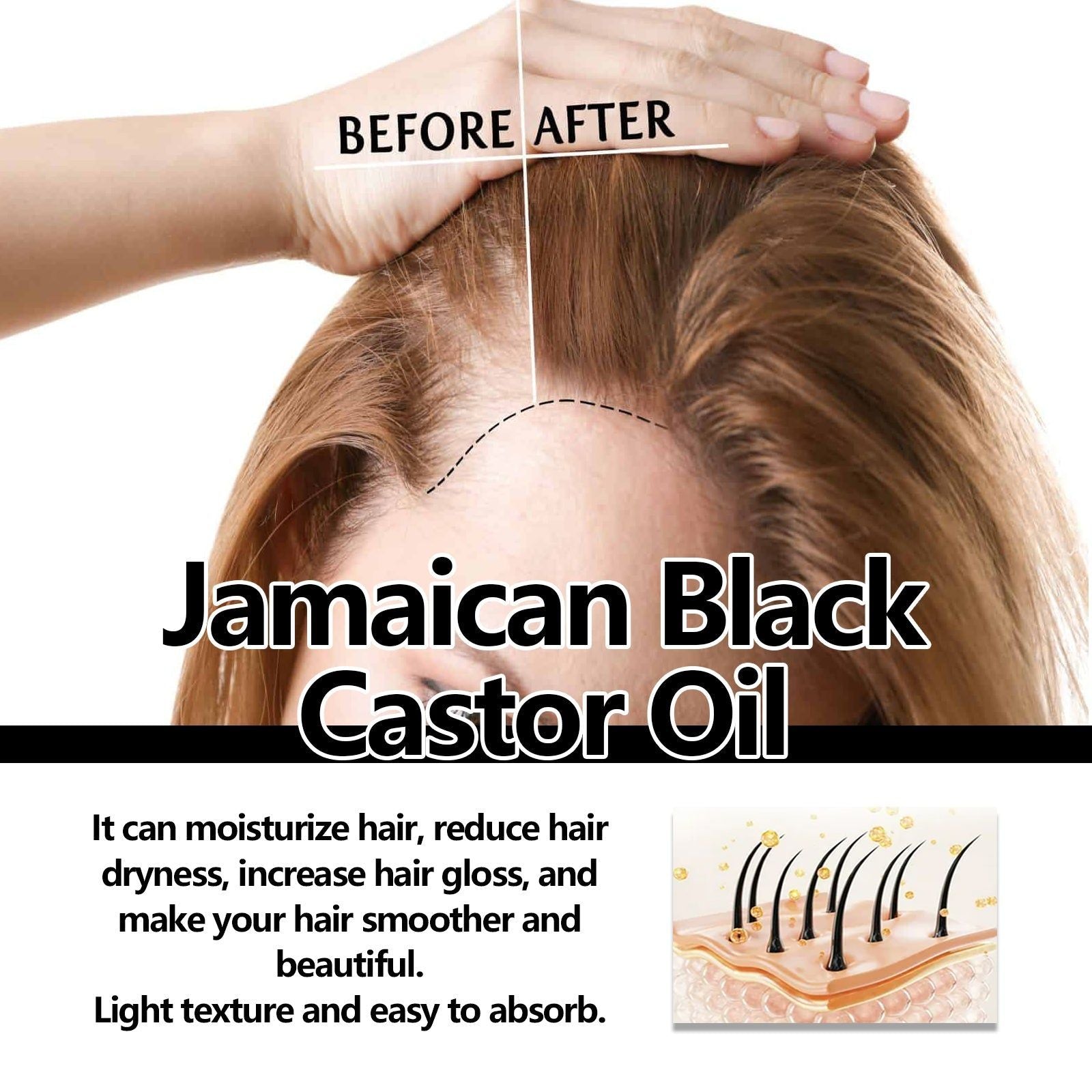 Castor Oil for Hair, Smooth and Moisturizing, Nourishes Scalp, Reduces Frizz ,60ml