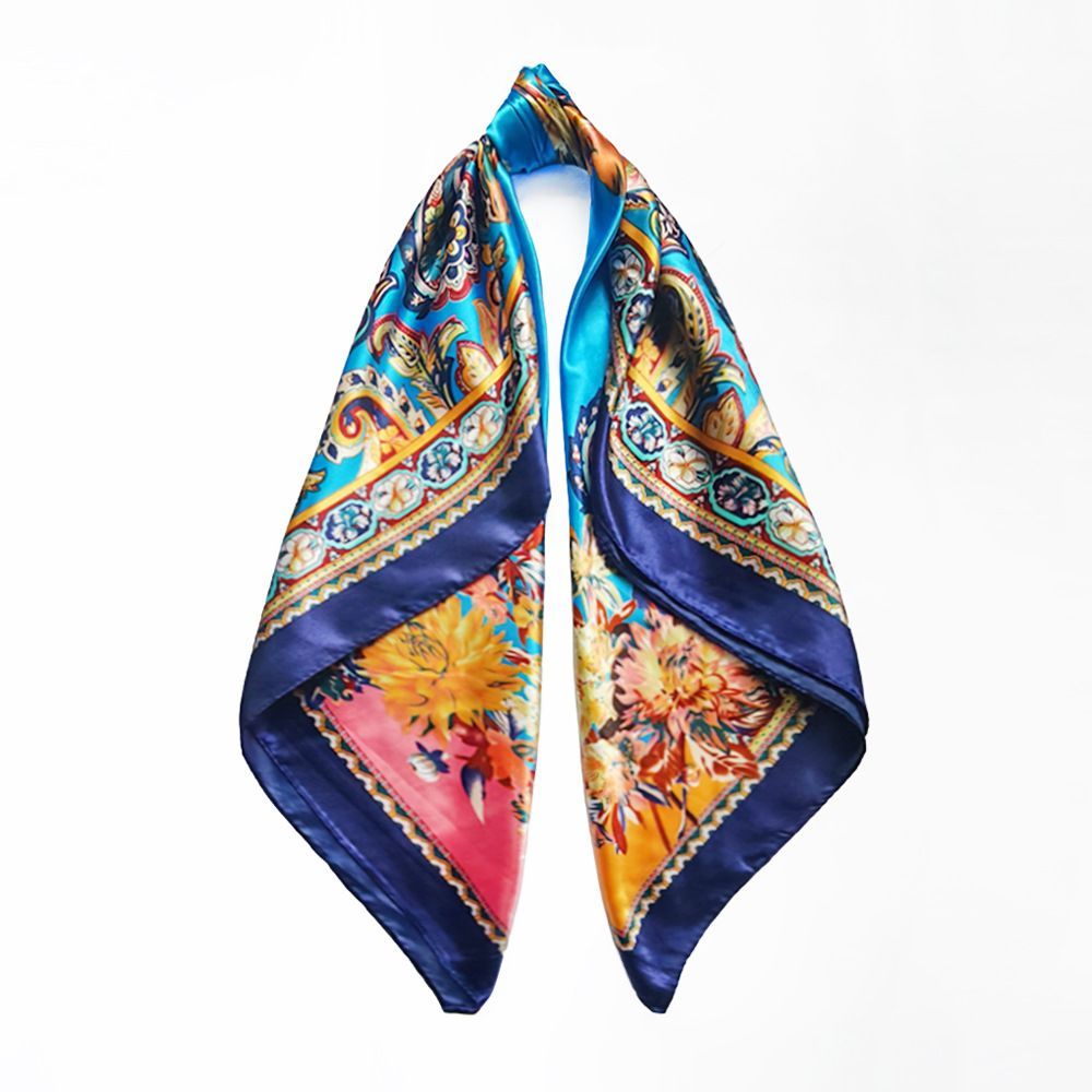 4Pcs Paisley Silk Feel Square Scarf Set for Women 90cm Gift