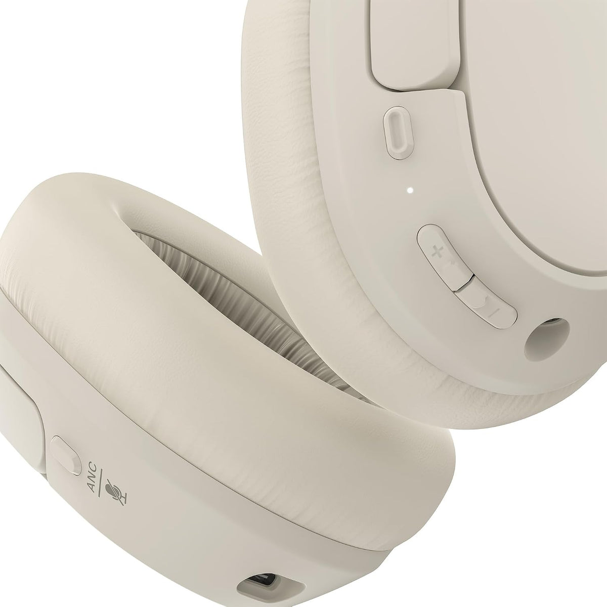 Belkin SoundForm Isolate Noise-Cancelling Wireless Headphones, over ear headphones with mic, Bluetooth headphones with 60H playtime, Sand