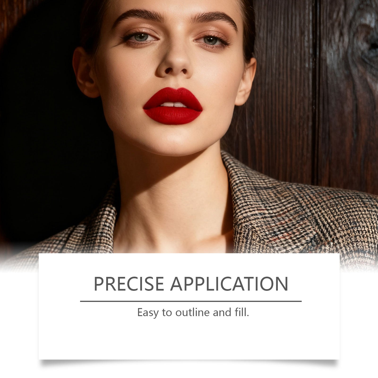 Bright Red Matte Lip Pen, Long-lasting Outline Lip Makeup, Trendy Lipstick ,3g