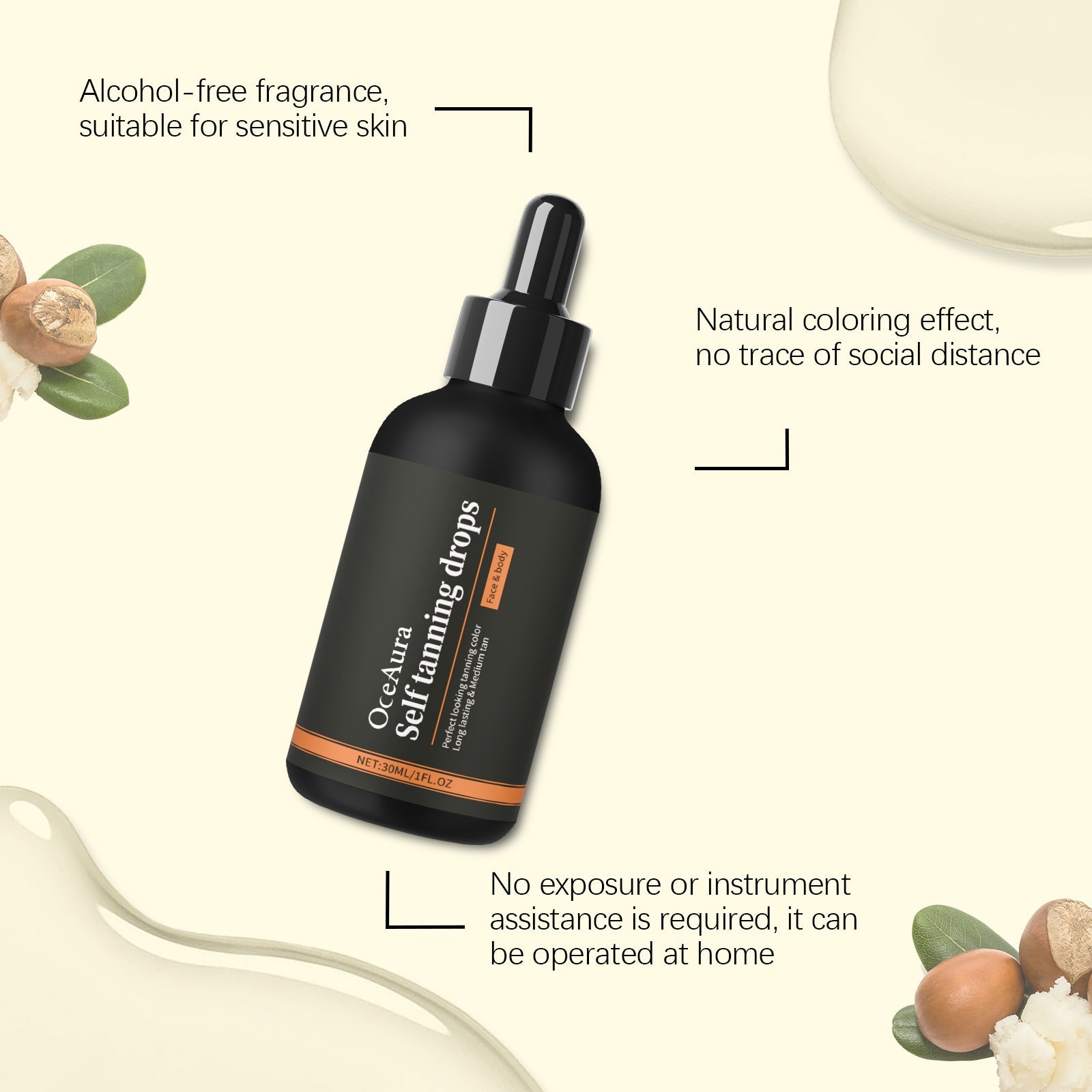 Darkening Essence, Promoting Blackening, Natural Bronze Glow, Summer Sun Tanning, Radiant Moisturizer ,30ml