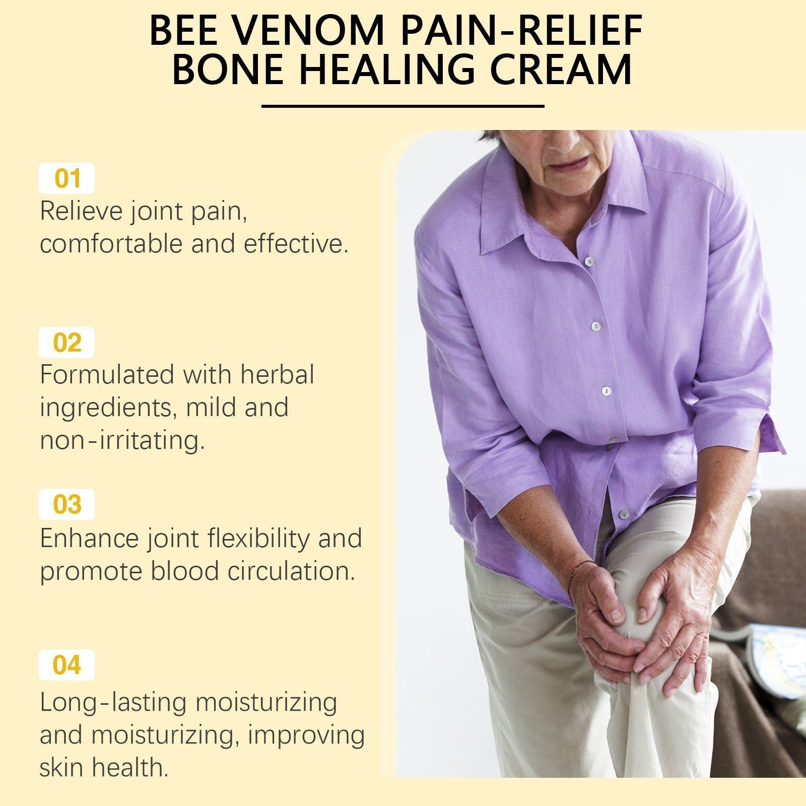 Bee Venom Joint Care Cream, Instant Pain Relief, Anti-Inflammatory, Mobility Boost ,60g