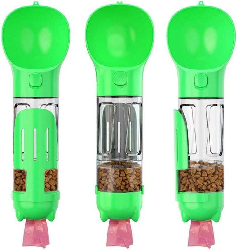 Pet Dispensor With Food Storage Drinking Bowl Poop Bagand Shovel