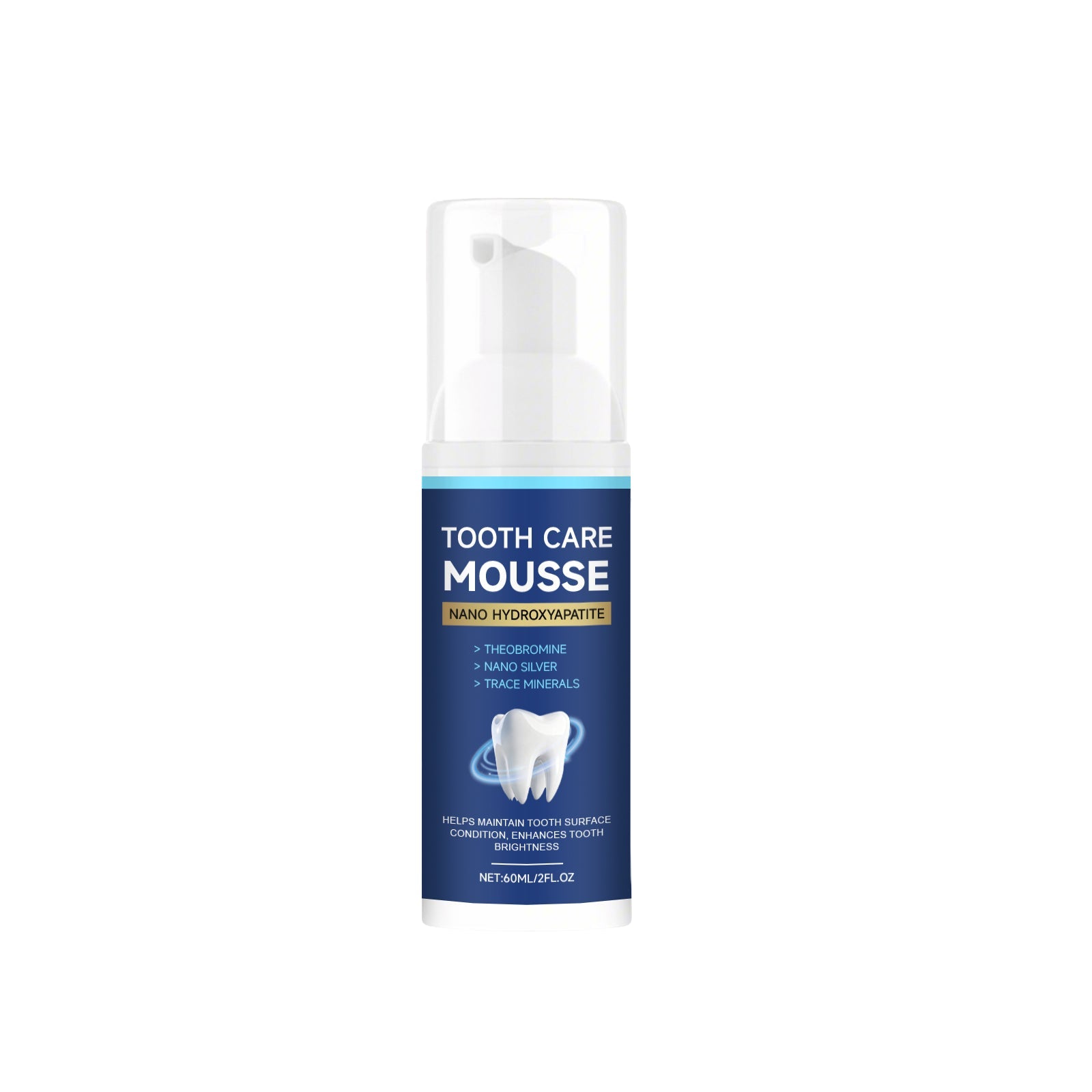 Brightening Teeth Cleaning Mousse, Fresh Breath, Oral Odor Treatment, Daily Freshness ,60ml