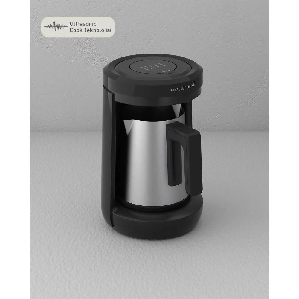 English Home TKM 6001 Steel Coffee Pot Double Carrying Turkish Coffee Machine Black-Chrome