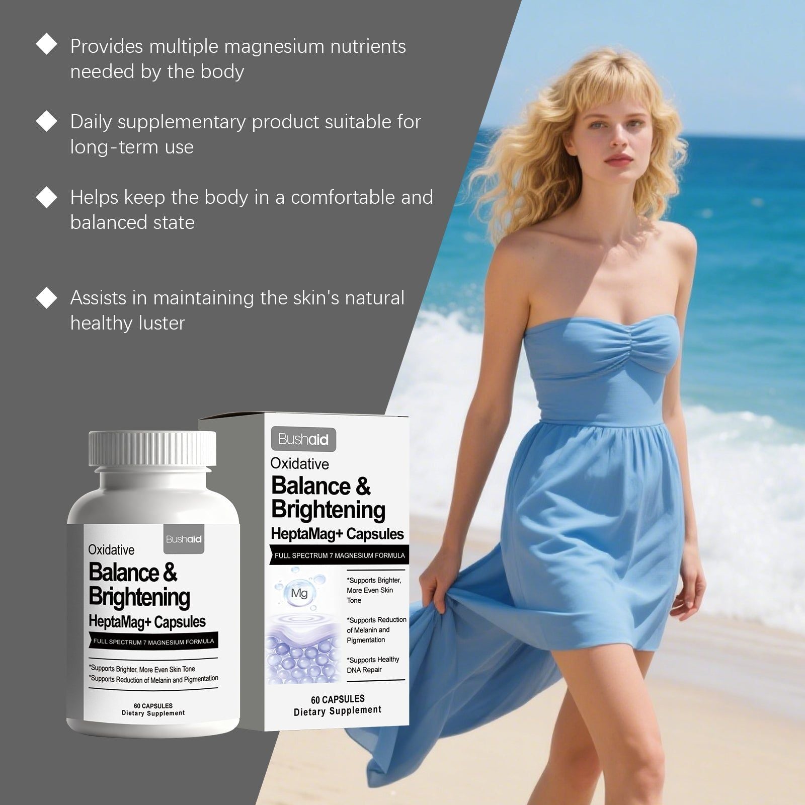 Boost Skin Health and Metabolism with Magnesium Aescinate Capsules for Personal Care ,60capsules