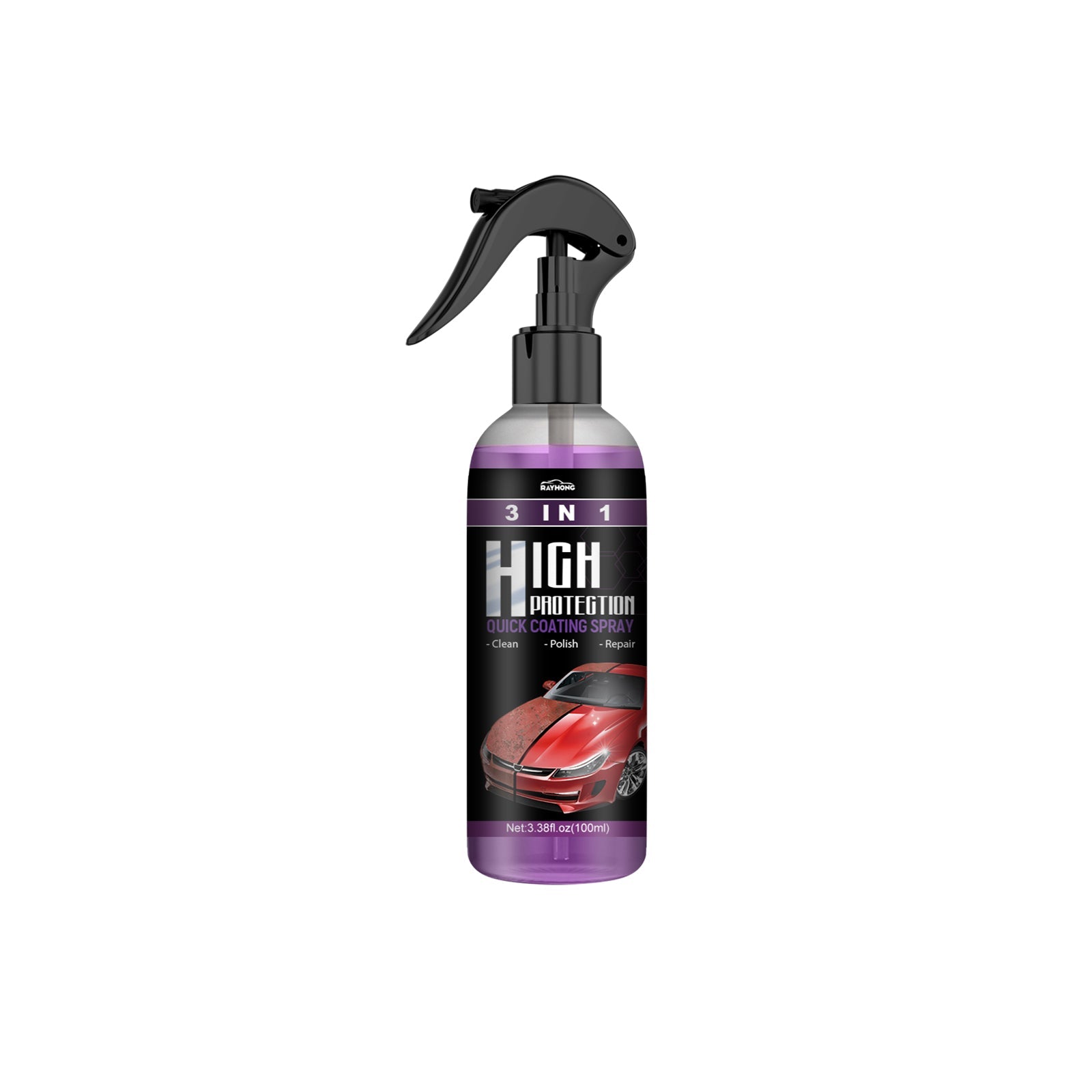 3-in-1 Car Coating Spray, Hydrophobic, Easy Repair, Shine & Dirt Removal ,100ml