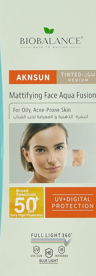 BioBalance Aknsun Face Matt Aqua SPF 50+ Tinted (40ml)