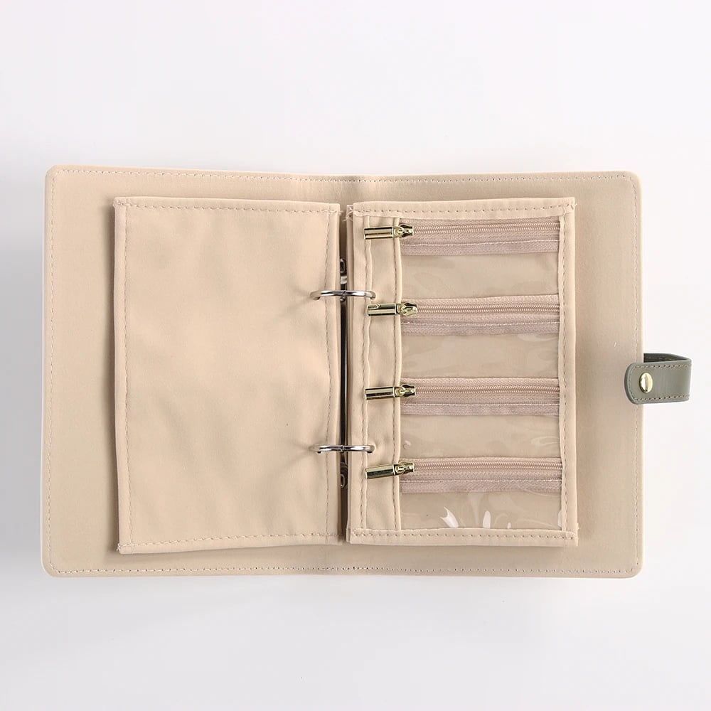 Leather Portable Jewelry Storage Book FoldableTravel Jewelry Storage Case for Rings Necklaces Earrings