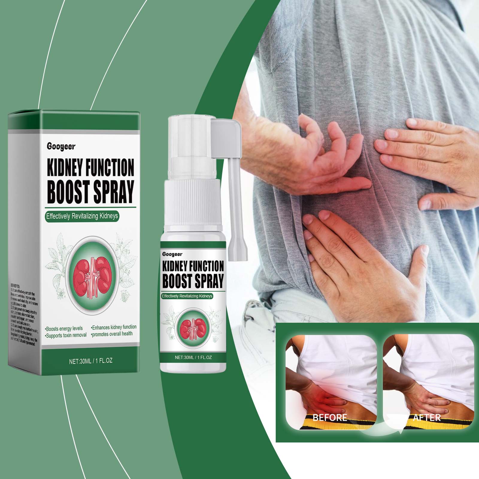 Revitalize Your Body with Natural Herbal Kidney Support, Fast Relief, Easy Spray ,30ml