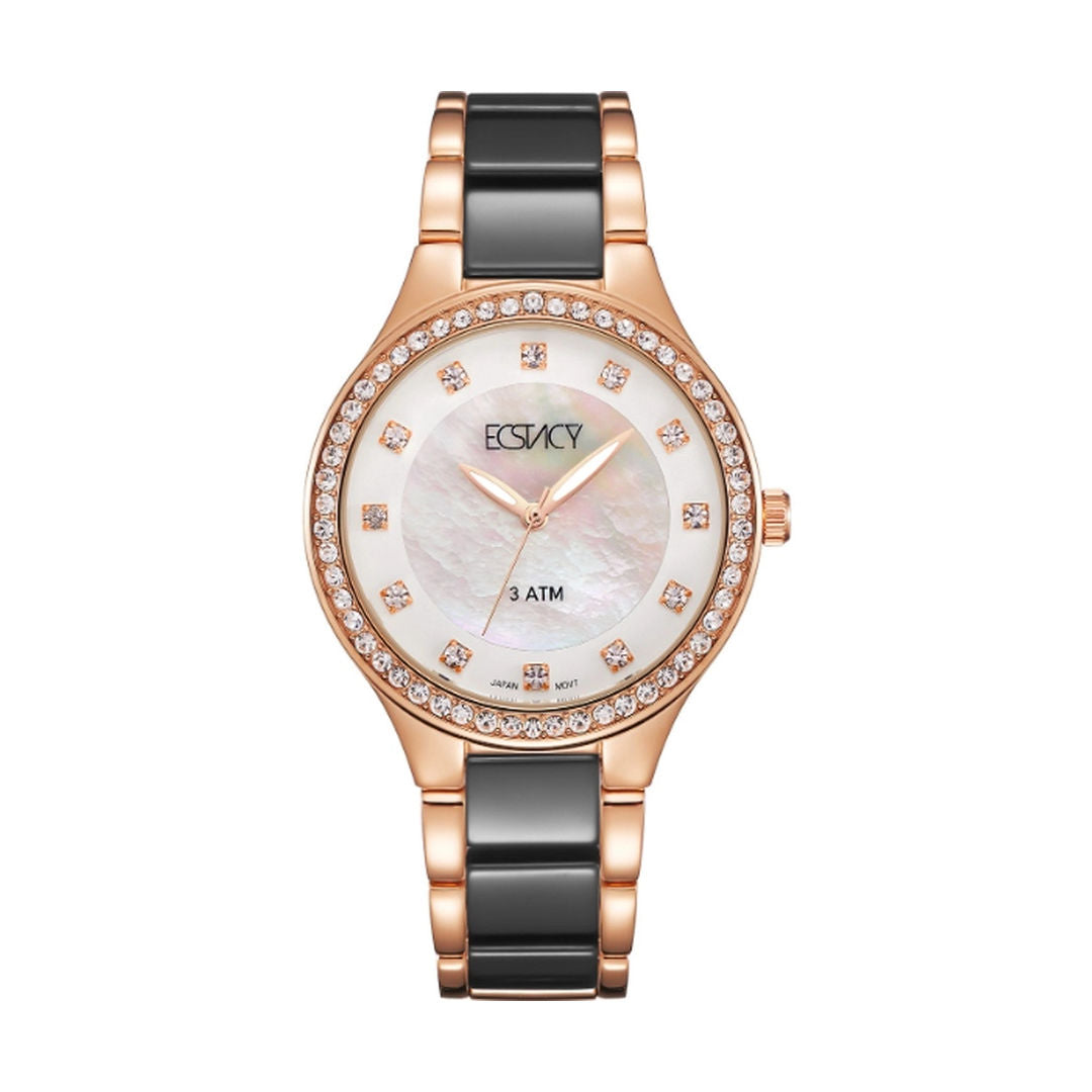 Ecstacy Women's Analog White Dial Watch, E9511 Series