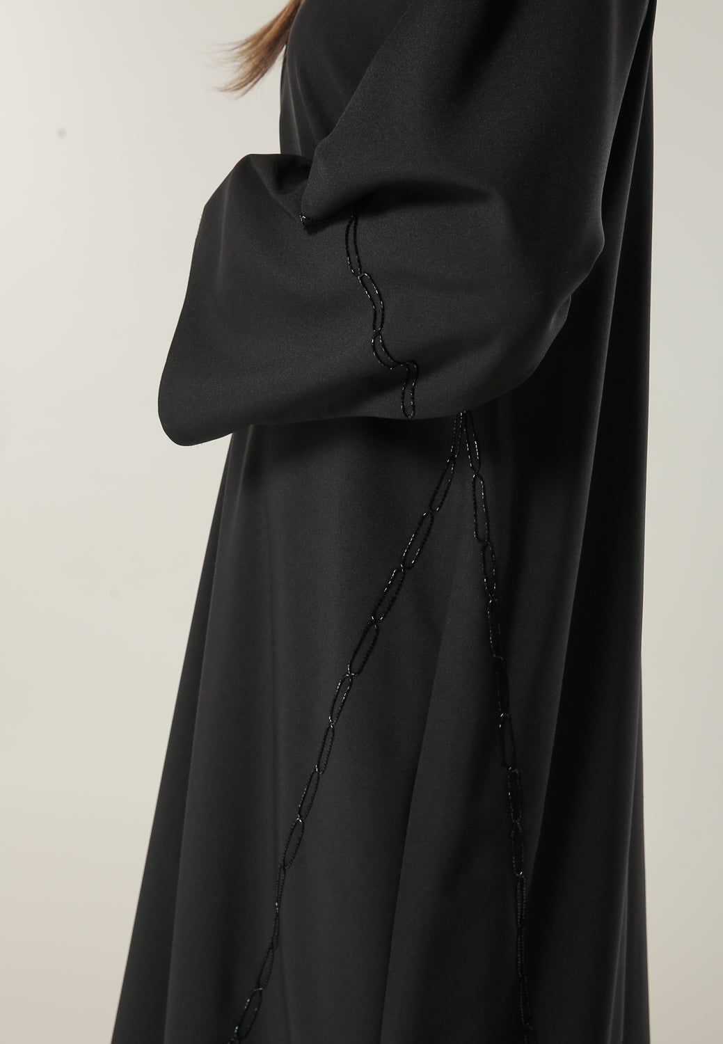 MOiSTREET Black Formal Abaya with Handwork