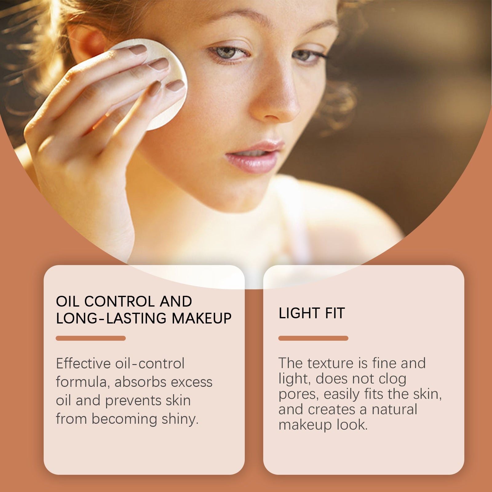 Brown Translucent Face Setting Powder, Oil Control, Long-Lasting Makeup ,6g