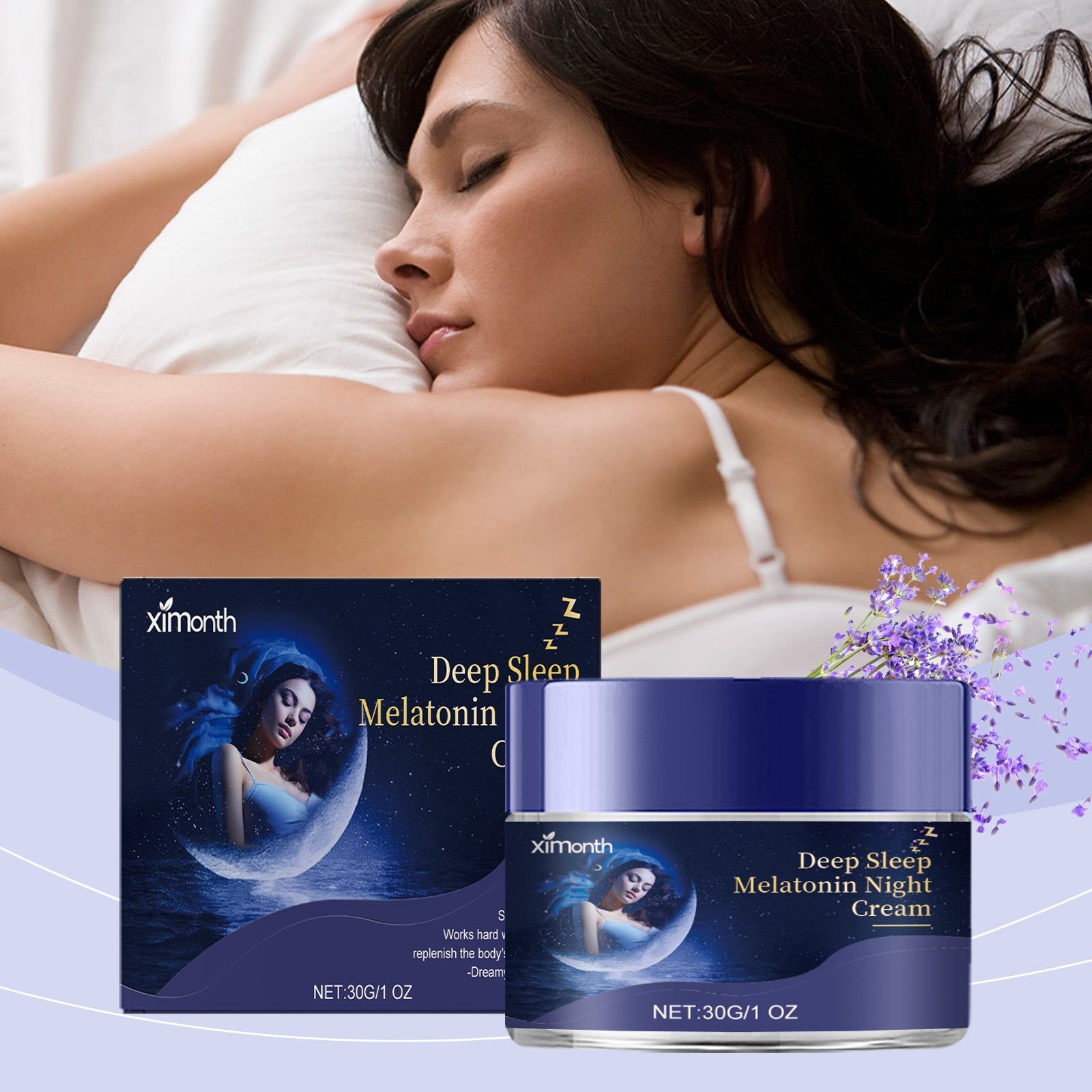Soothing Night Cream for Body Care, Relax, Sleep Better, Natural Sleep Aid ,30g