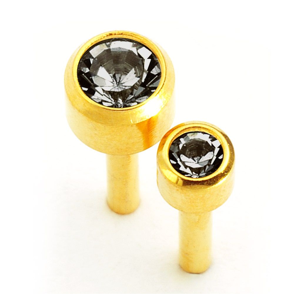 Caflon Singles Birthstone, Black Diamond Gold Plated Earring