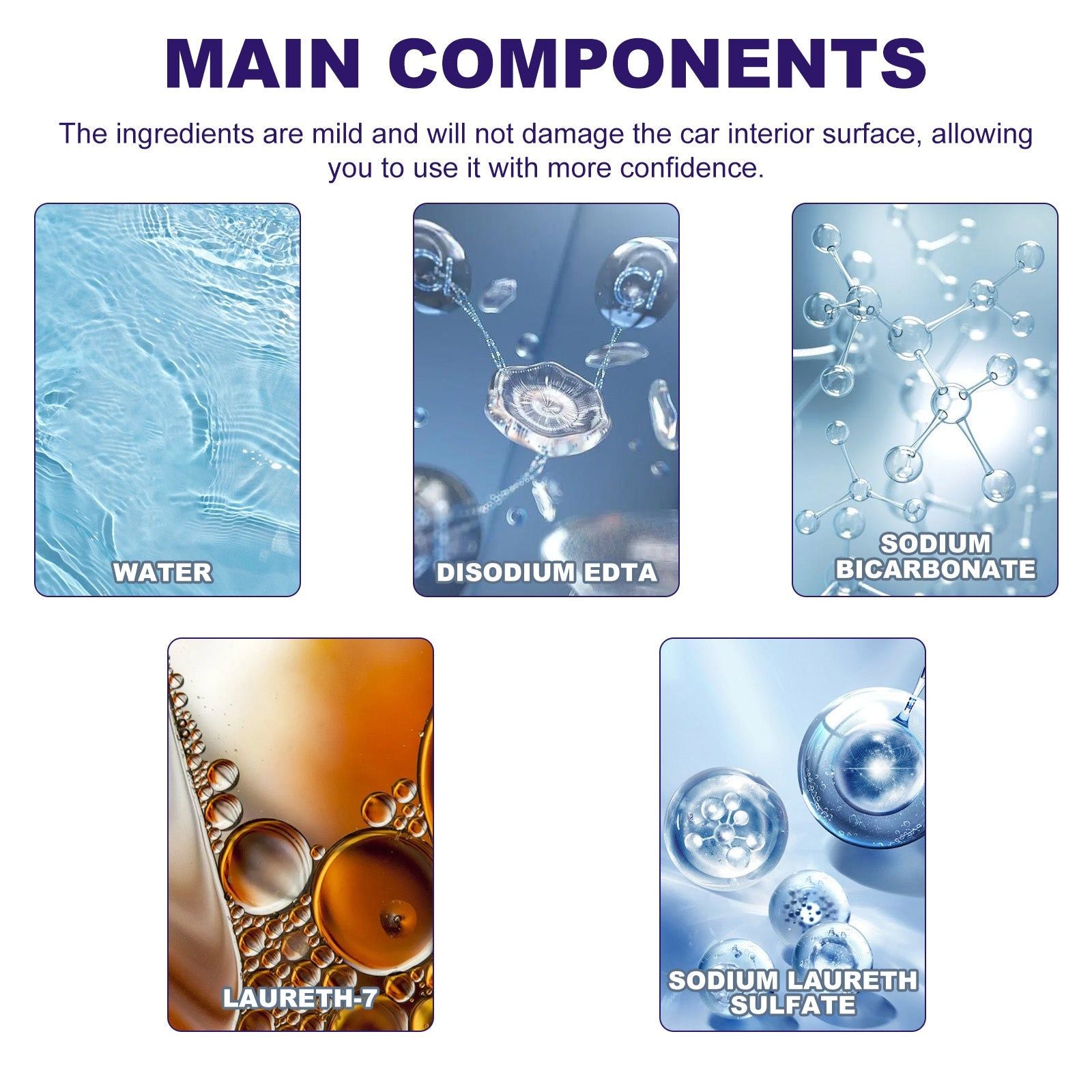 Car Interior Cleaner, Fast Car Maintenance, Decontamination, Brightening, Easy to Use ,1set