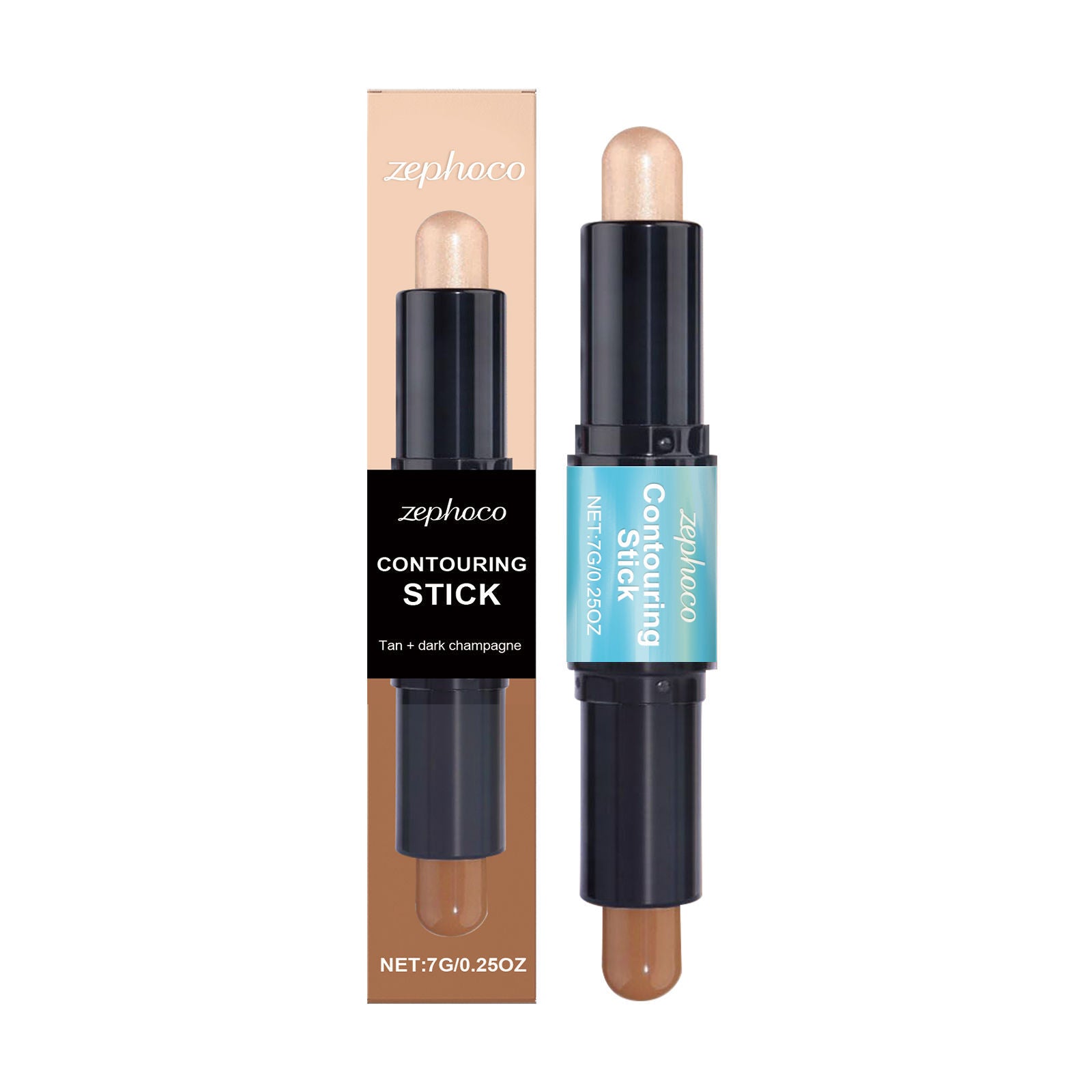 2-in-1 Face Makeup Contouring Stick, Long-Lasting Natural 3D Sculpting ,7g