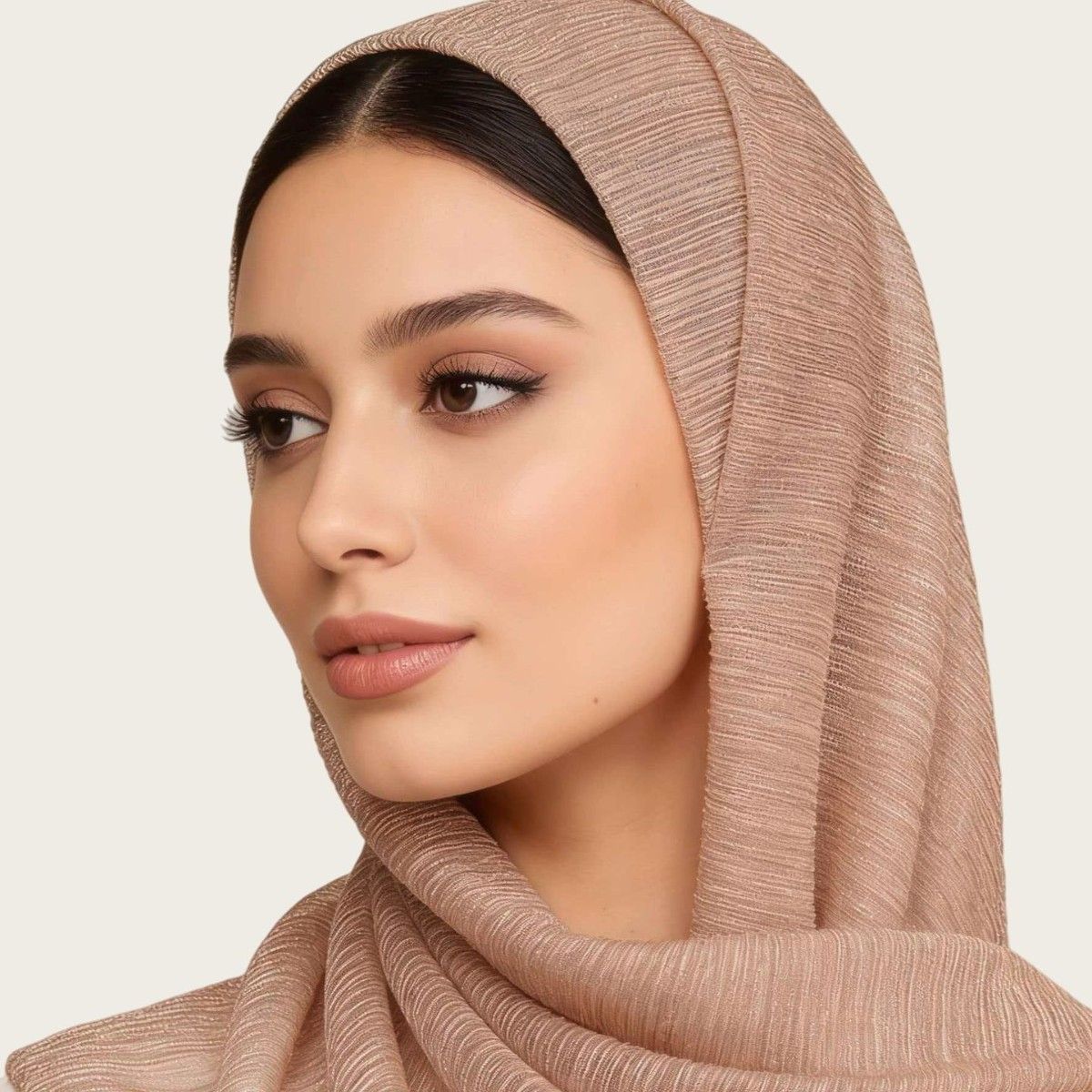 Gold Crinkle Hijab Scarf for Women Long Muslim Head Wrap