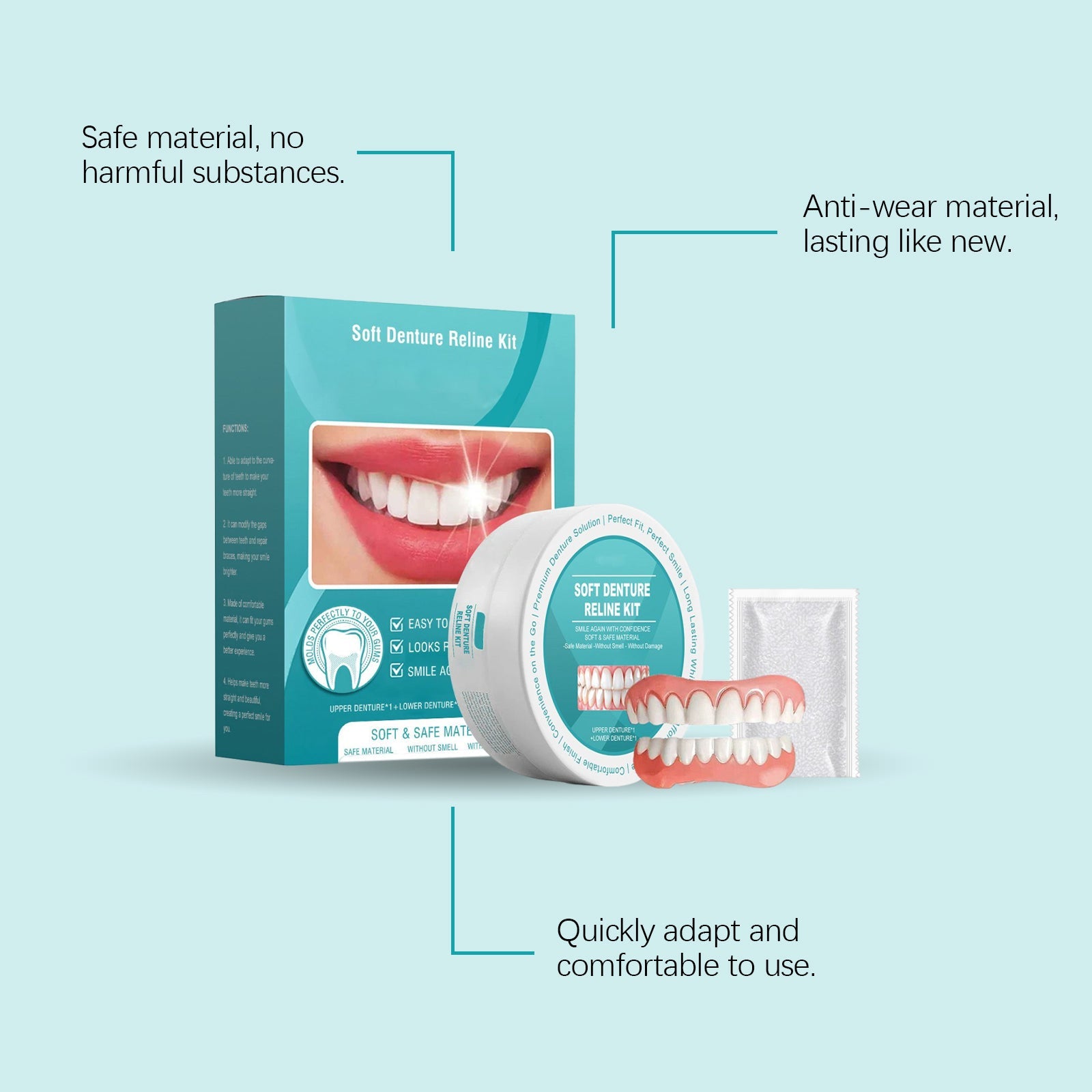 Transform Your Smile with Easy Dental Care, Natural Fit, Instant Results ,1 set