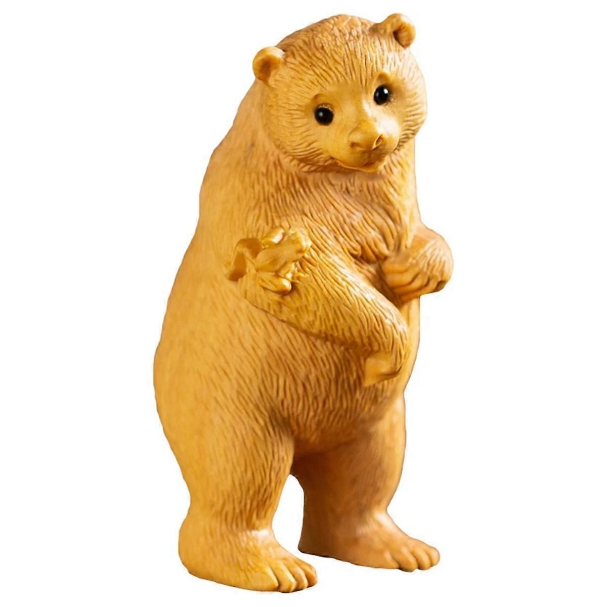 Animal Statue Decoration Carved Bear Wooden Crafts Simulation Gifts