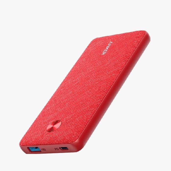 Anker PowerCore III Sense 10,000mAh PD 20W Portable Charger, Fabric Red