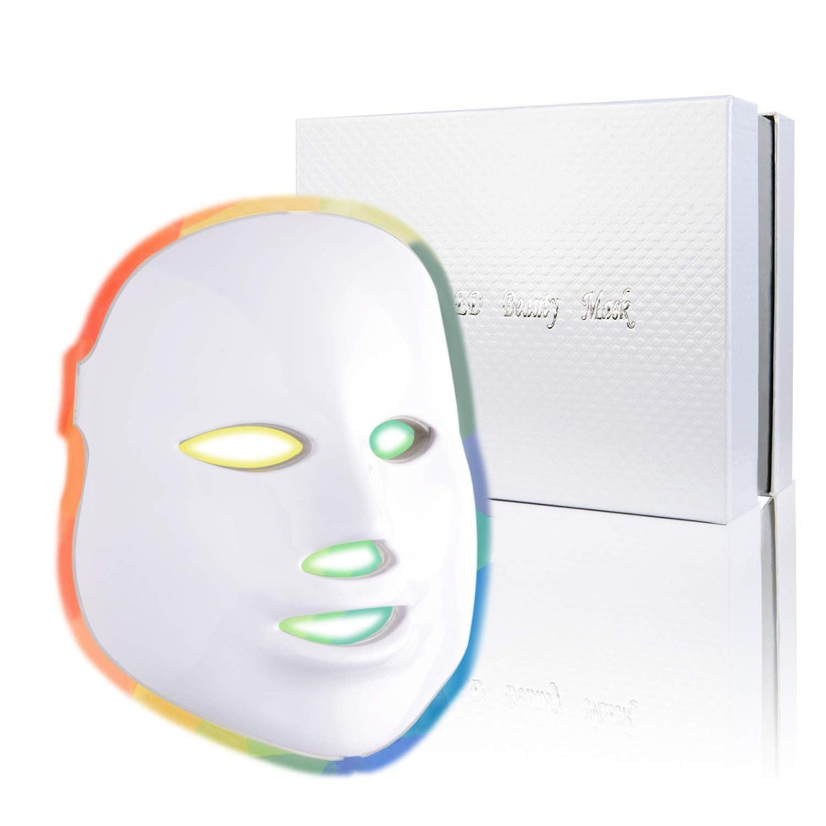Led Face Photon Mask Skin Rejuvenation Facial Skin Care Mask 7 Color Therapy