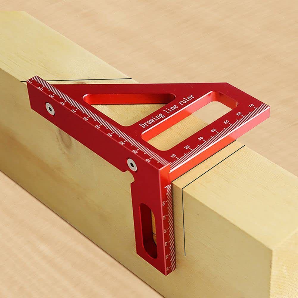 3D Multi Angle Measuring Ruler 45 90 Degree Aluminum Alloy Woodworking Square Protractor Miters