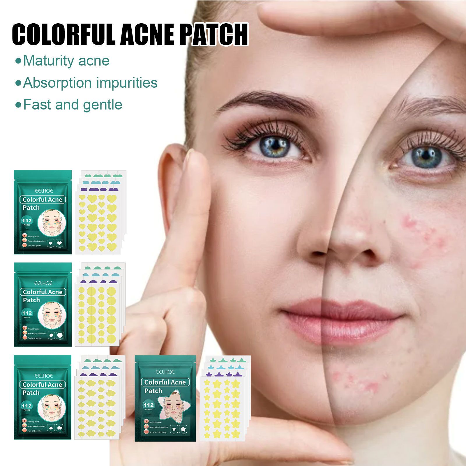 Cartoon Acne Pimple Patches Hydrocolloid Spot Stickers 112pcs
