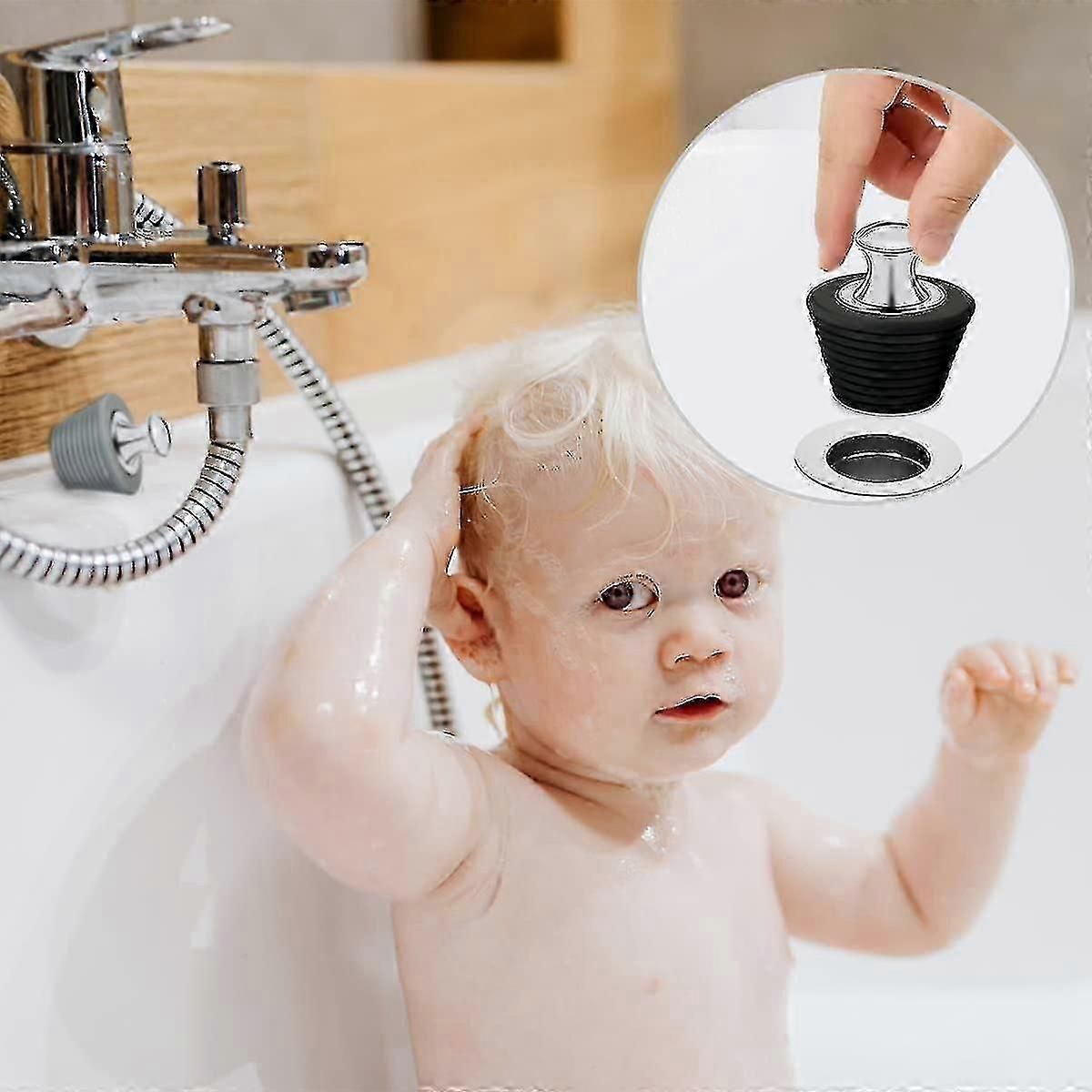 2 Pack Bathtub Drain Stopper With Silicone and Stainless Steel