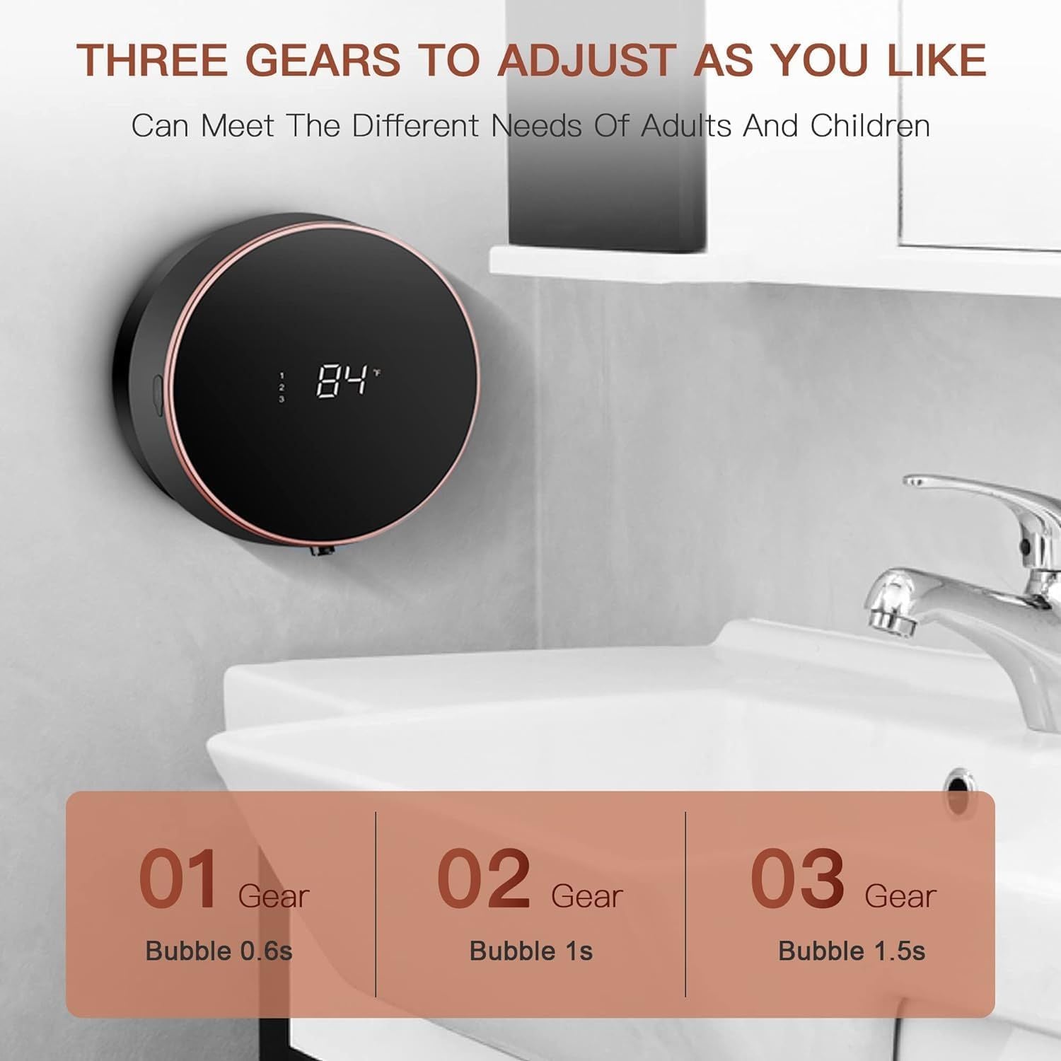 Automatic Soap Dispenser Wall Mount Touchless Soap Dispenser With LED Temperature Display