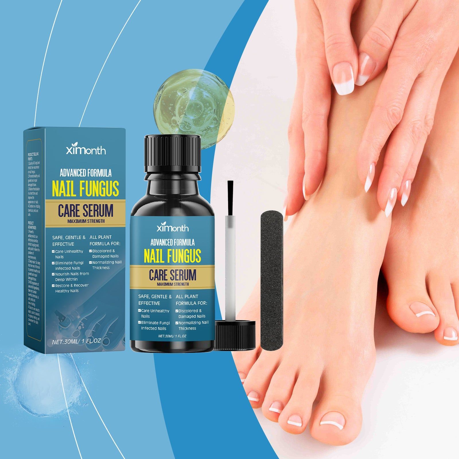 Bright Armor Nail Repair Solution, Fungal & Bacterial Treatment, Healthy Nails ,1set