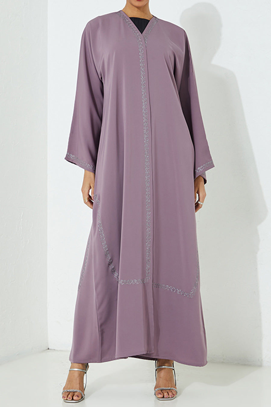 MOiSTREET  Mountbatten Pink Premium Quality Korean Nida Fabric Abaya