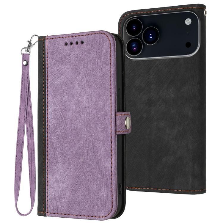 For iPhone 18 Pro Max / iPhone 17 Pro Max Side Buckle Double Fold Hand Strap Leather Phone Case